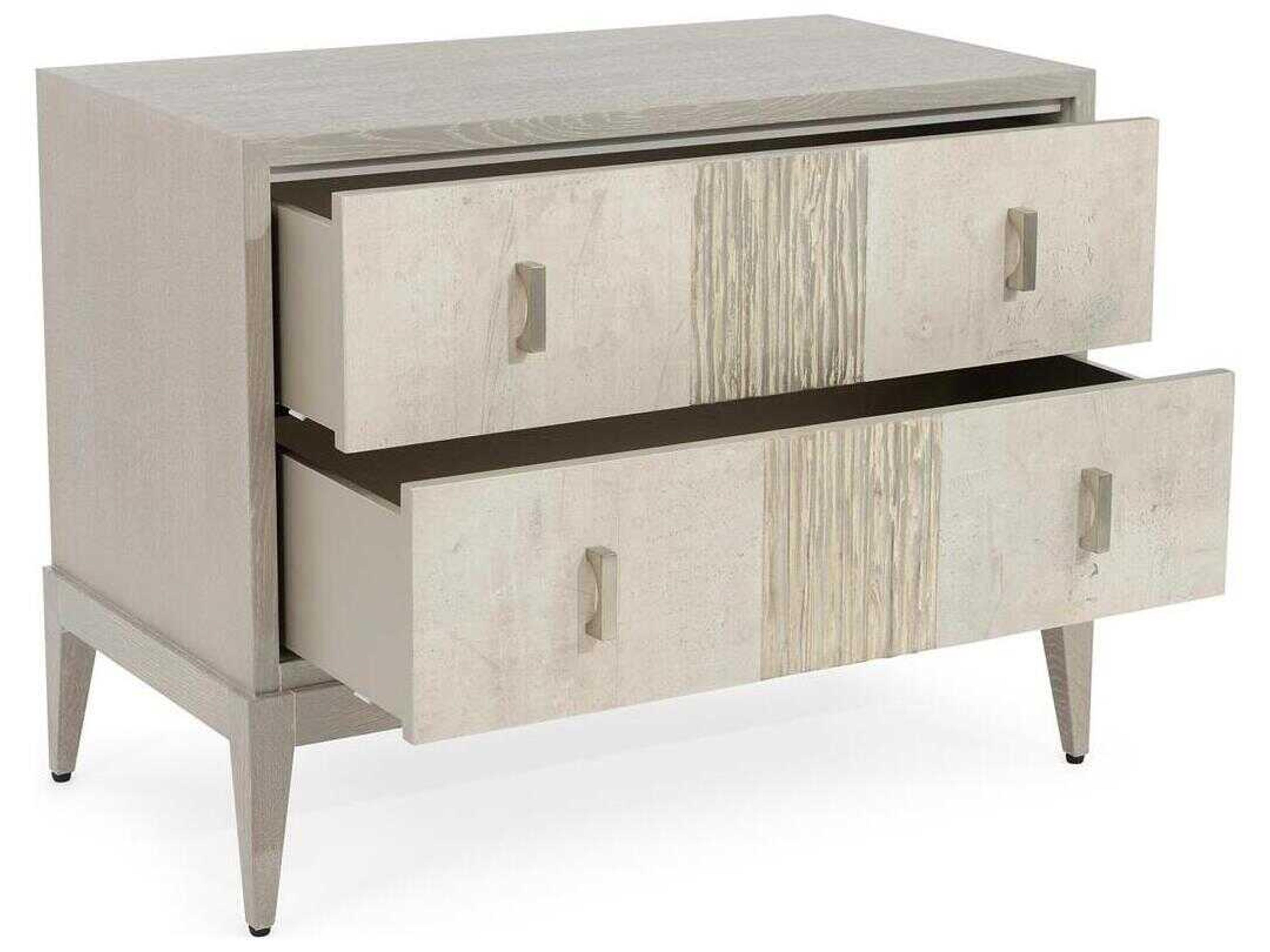 John Richard Mark McDowell Aspis 2-Drawers White Oak Wood Nightstand