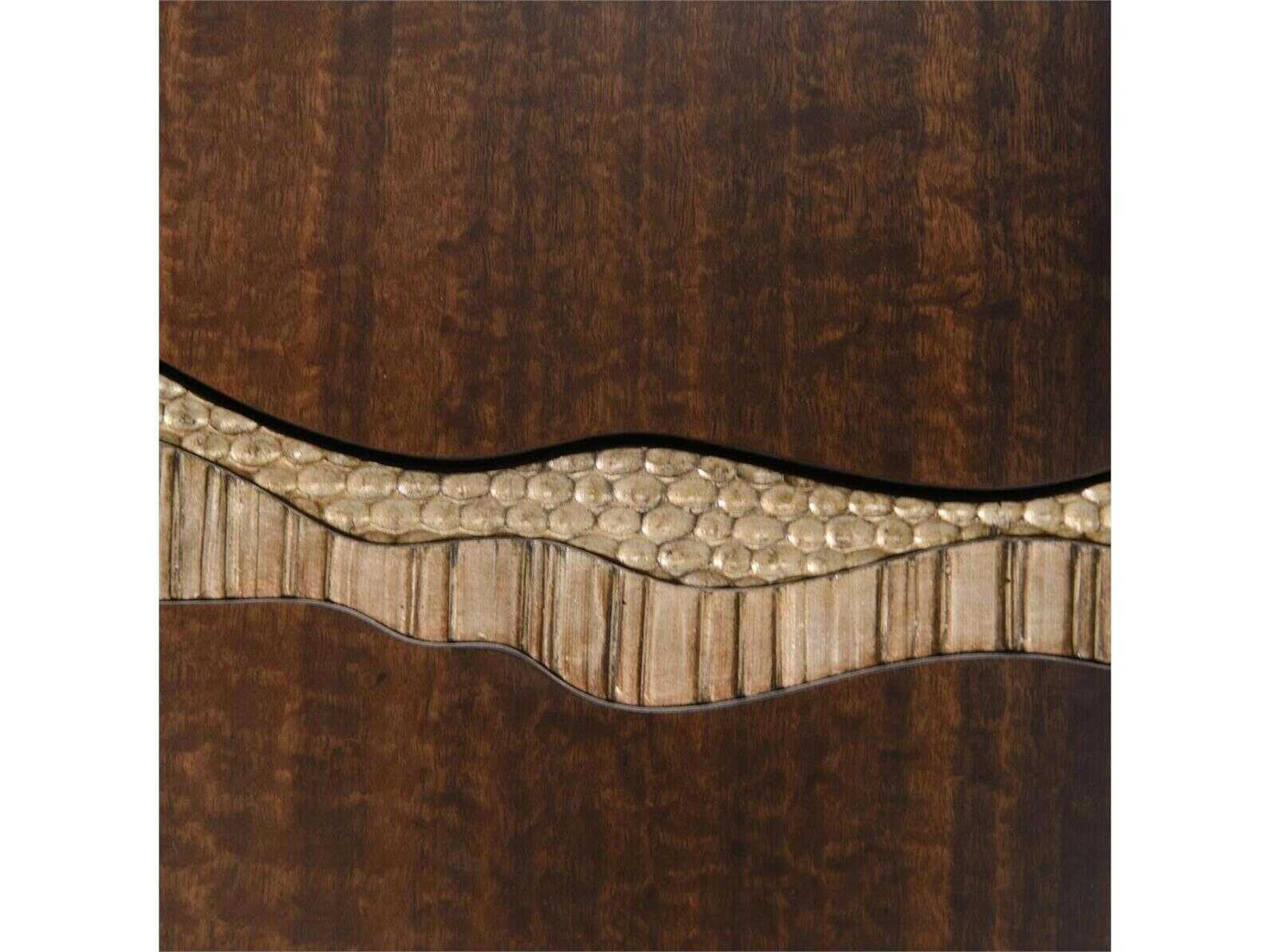 John Richard Creekside Black Brown Oak Wood Accent Chest