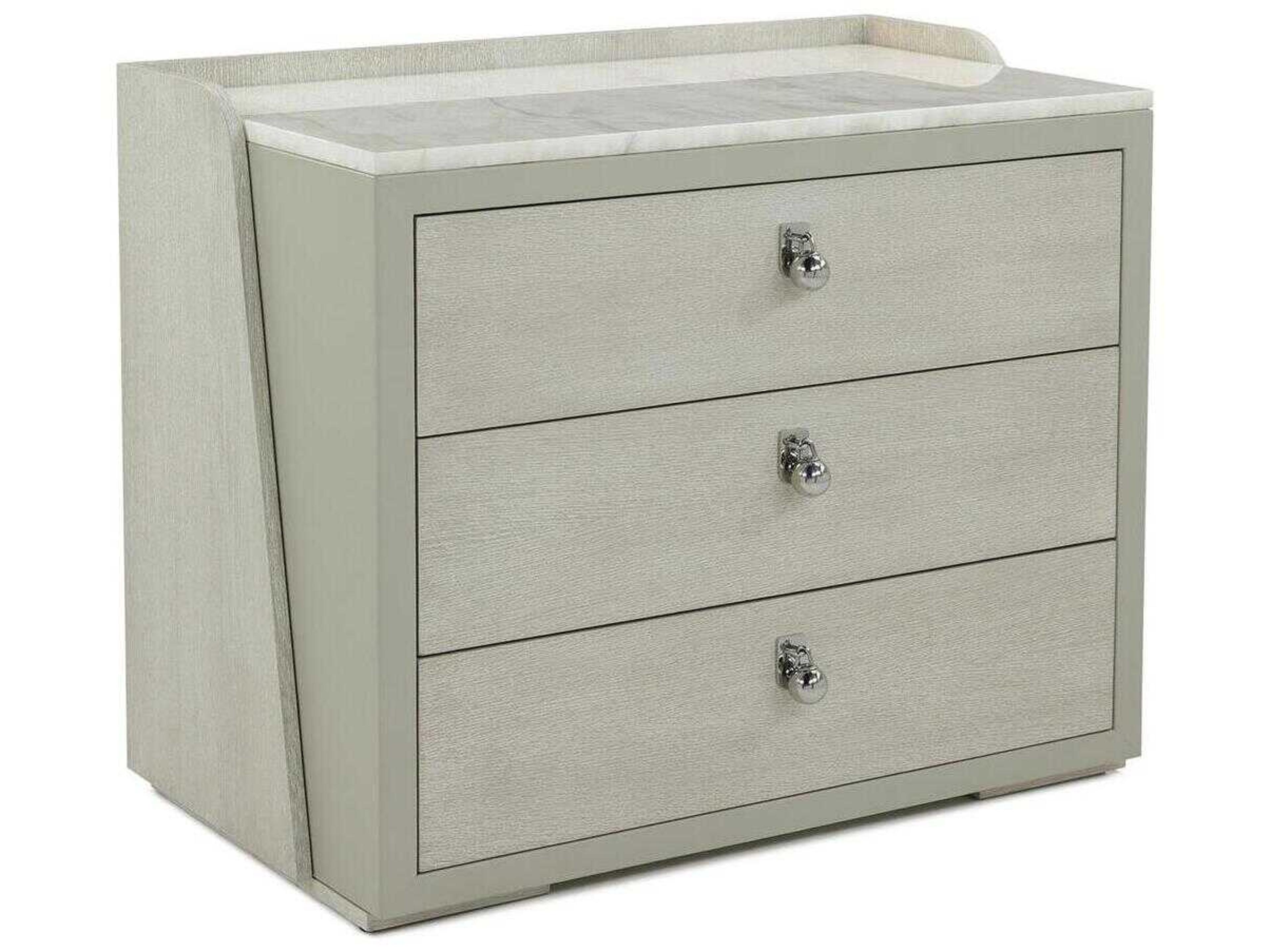 John Richard Metro 2-Drawers White Oak Wood Nightstand