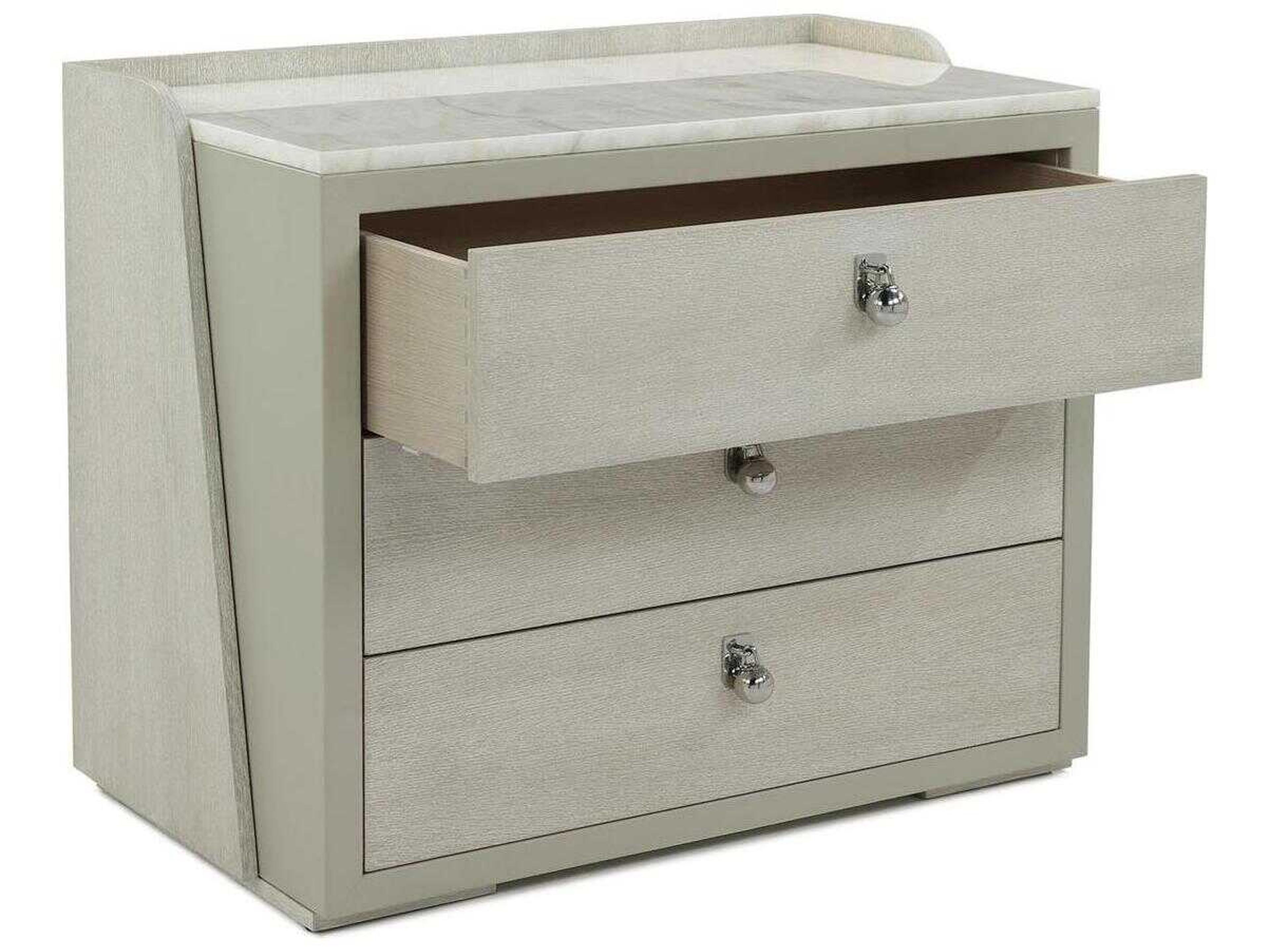 John Richard Metro 2-Drawers White Oak Wood Nightstand