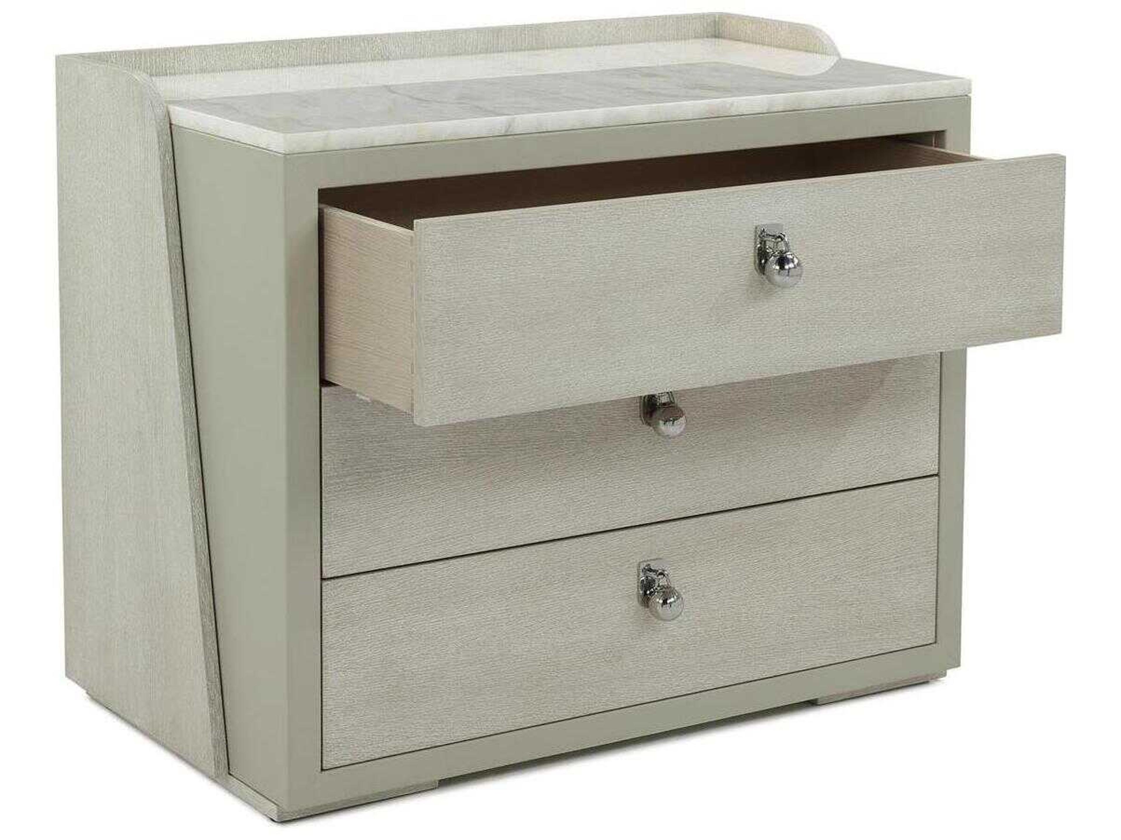John Richard Metro 2-Drawers White Oak Wood Nightstand