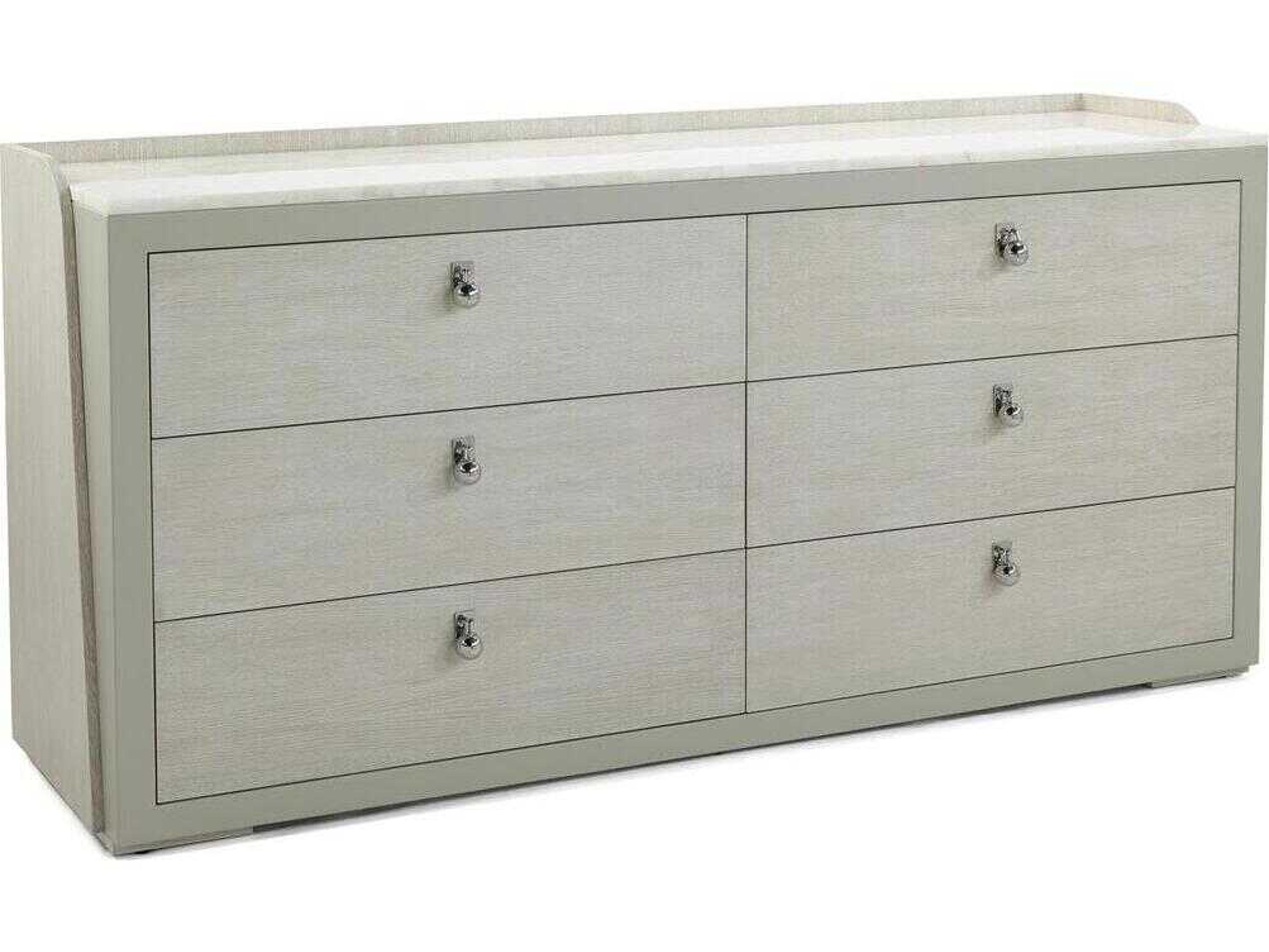 John Richard Metro 6-Drawers White Oak Wood Double Dresser