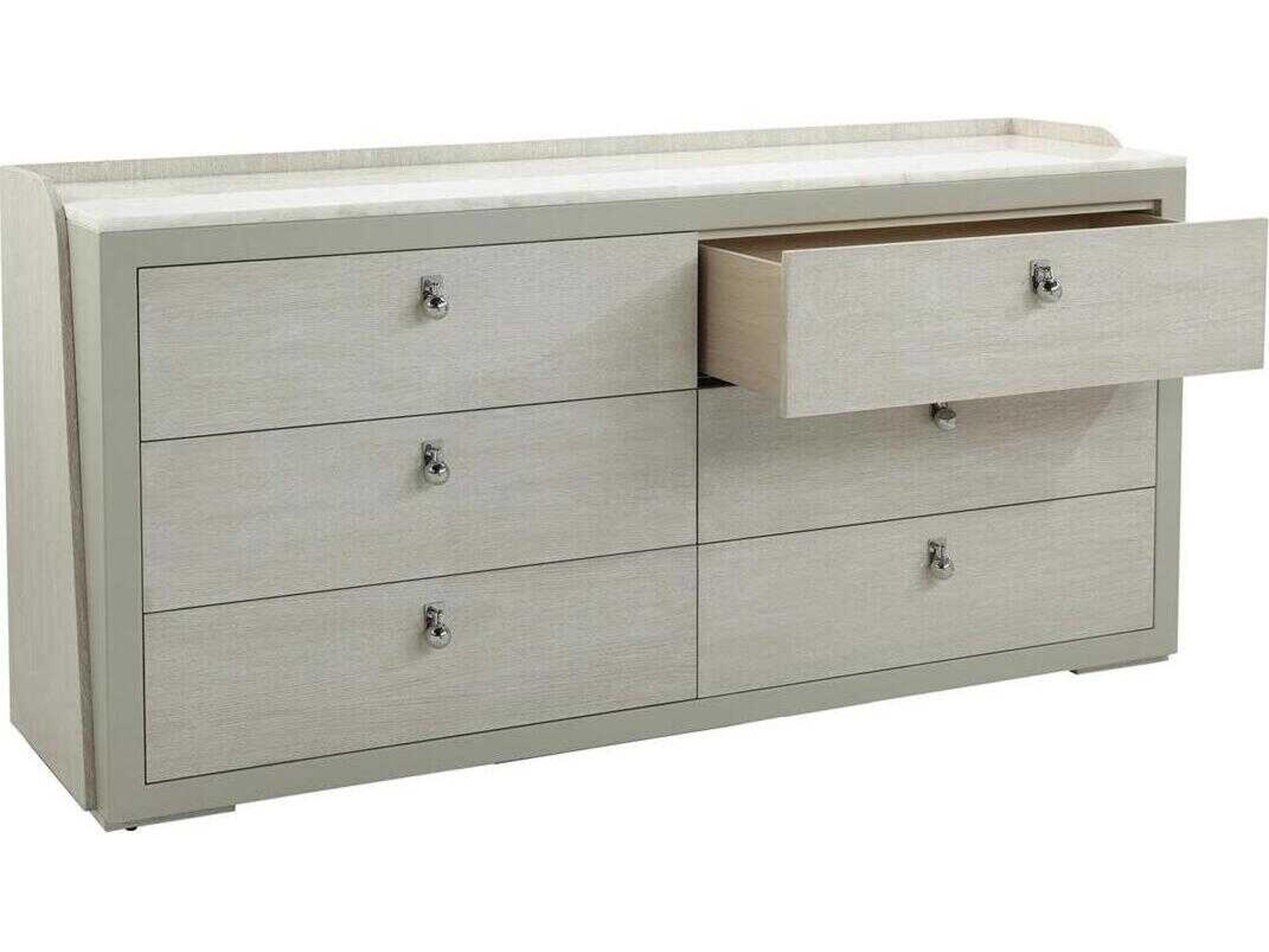 John Richard Metro 6-Drawers White Oak Wood Double Dresser