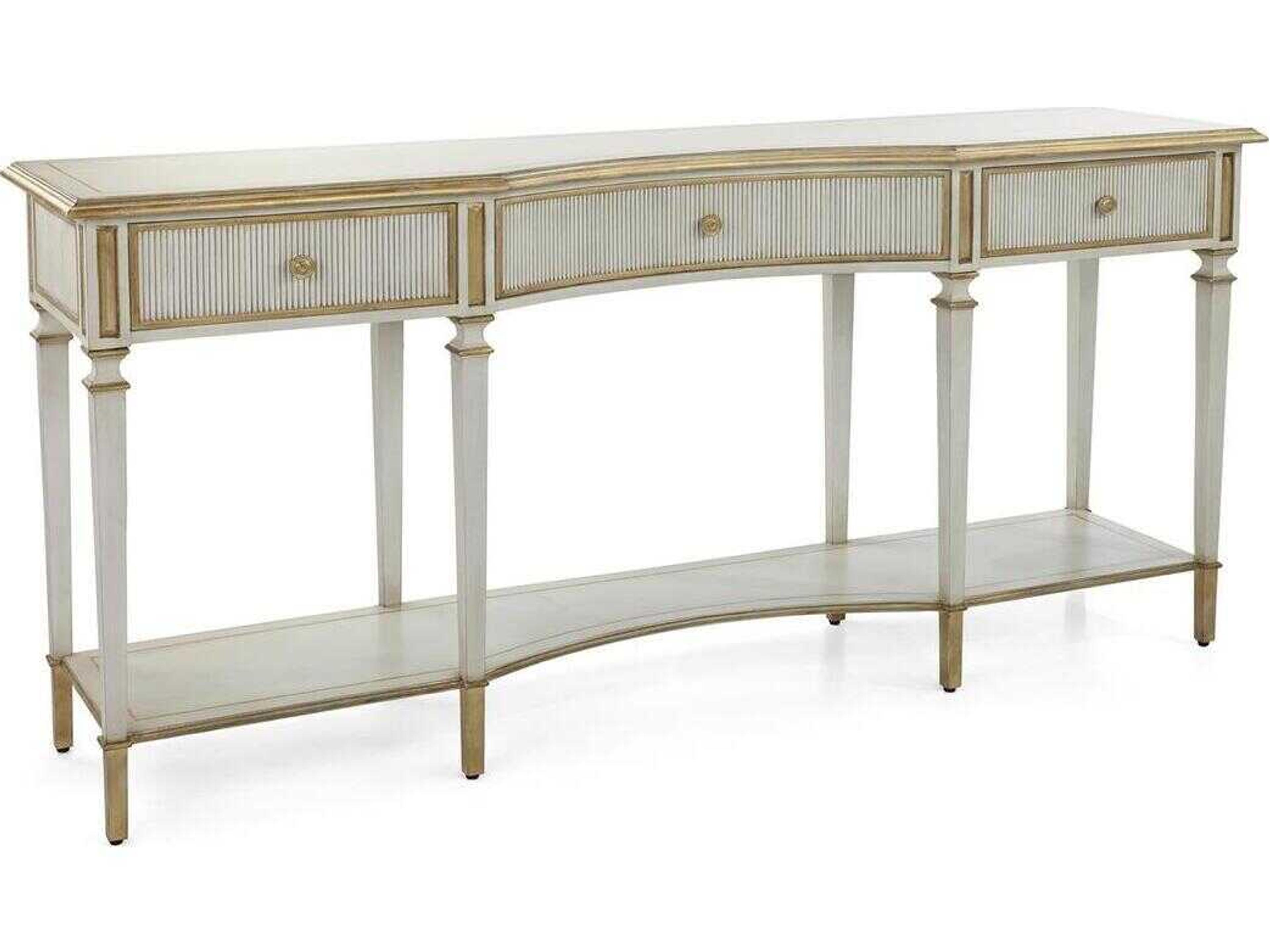 John Richard Vallejo Rectangular Wood Antique Beluga Console Table