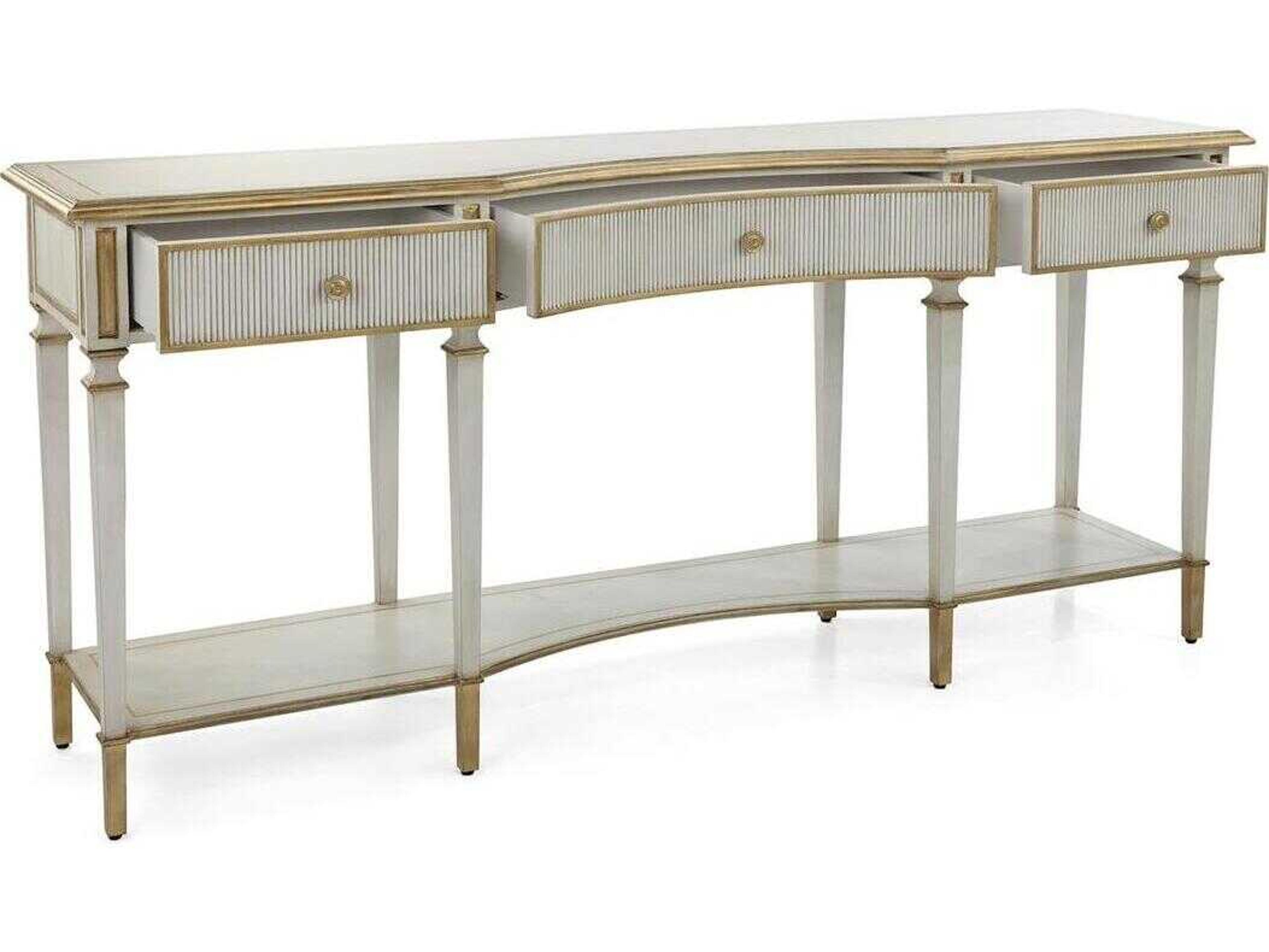 John Richard Vallejo Rectangular Wood Antique Beluga Console Table