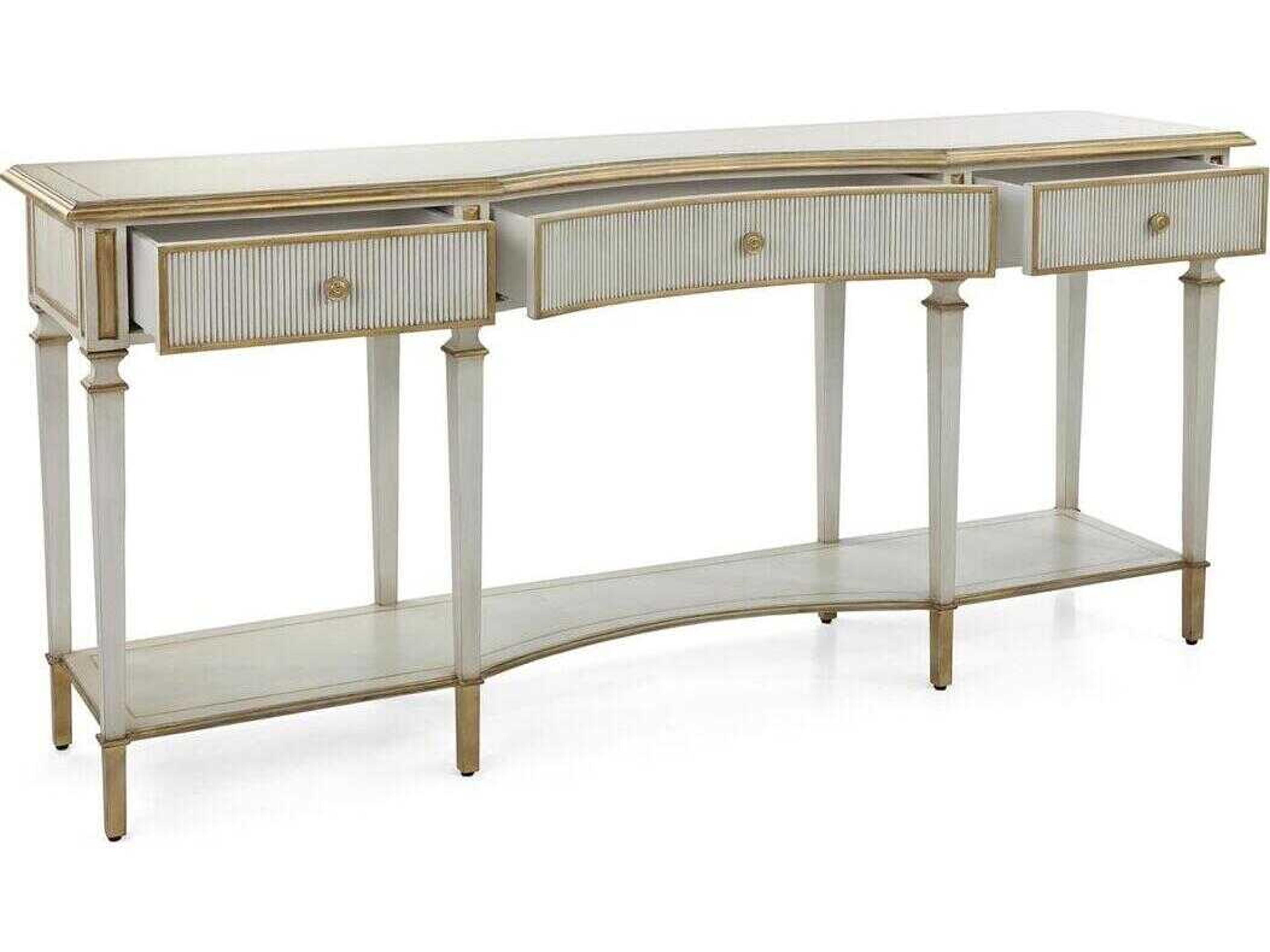 John Richard Vallejo Rectangular Wood Antique Beluga Console Table