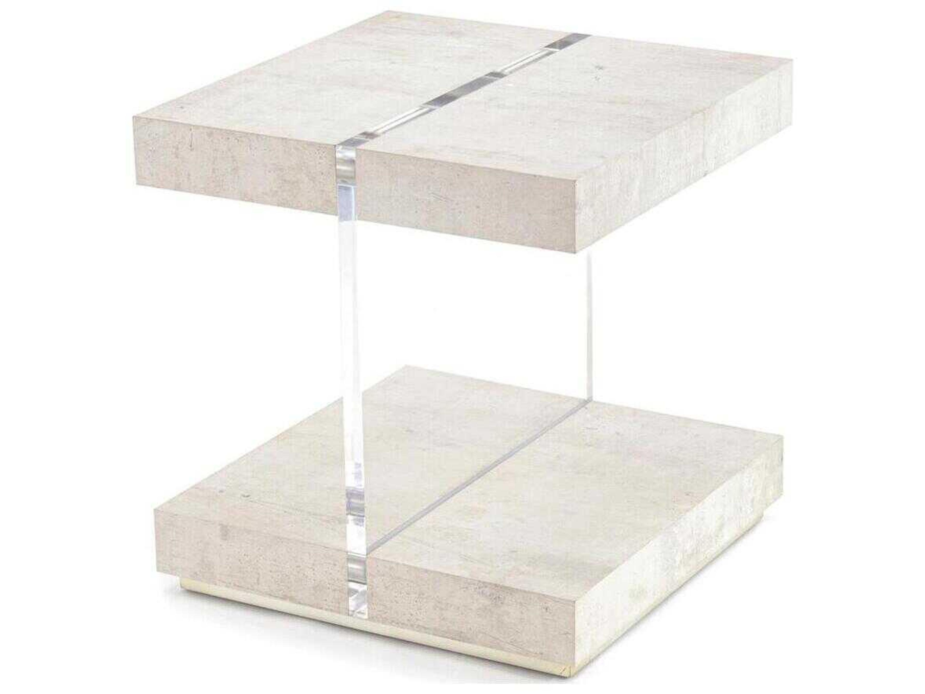 Loftus Square Wood Tiza Gesso End Table