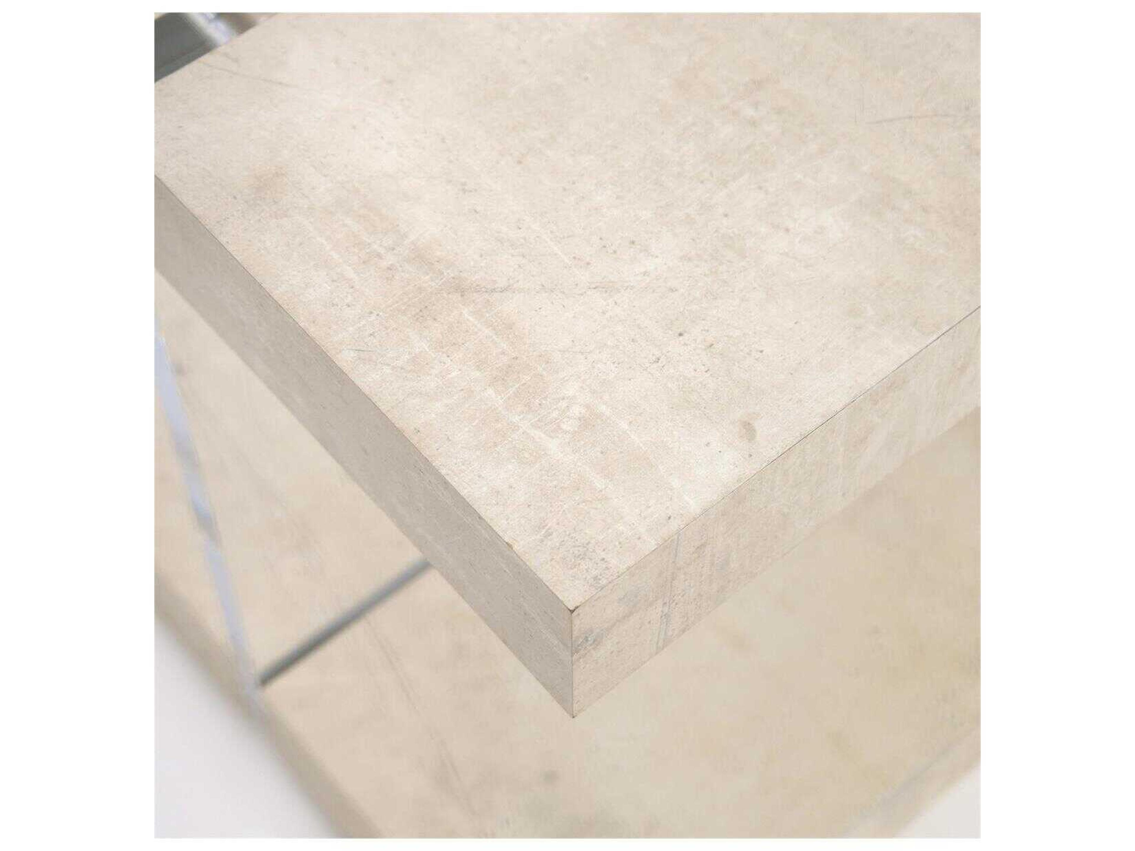 John Richard Loftus Square Wood Tiza Gesso End Table