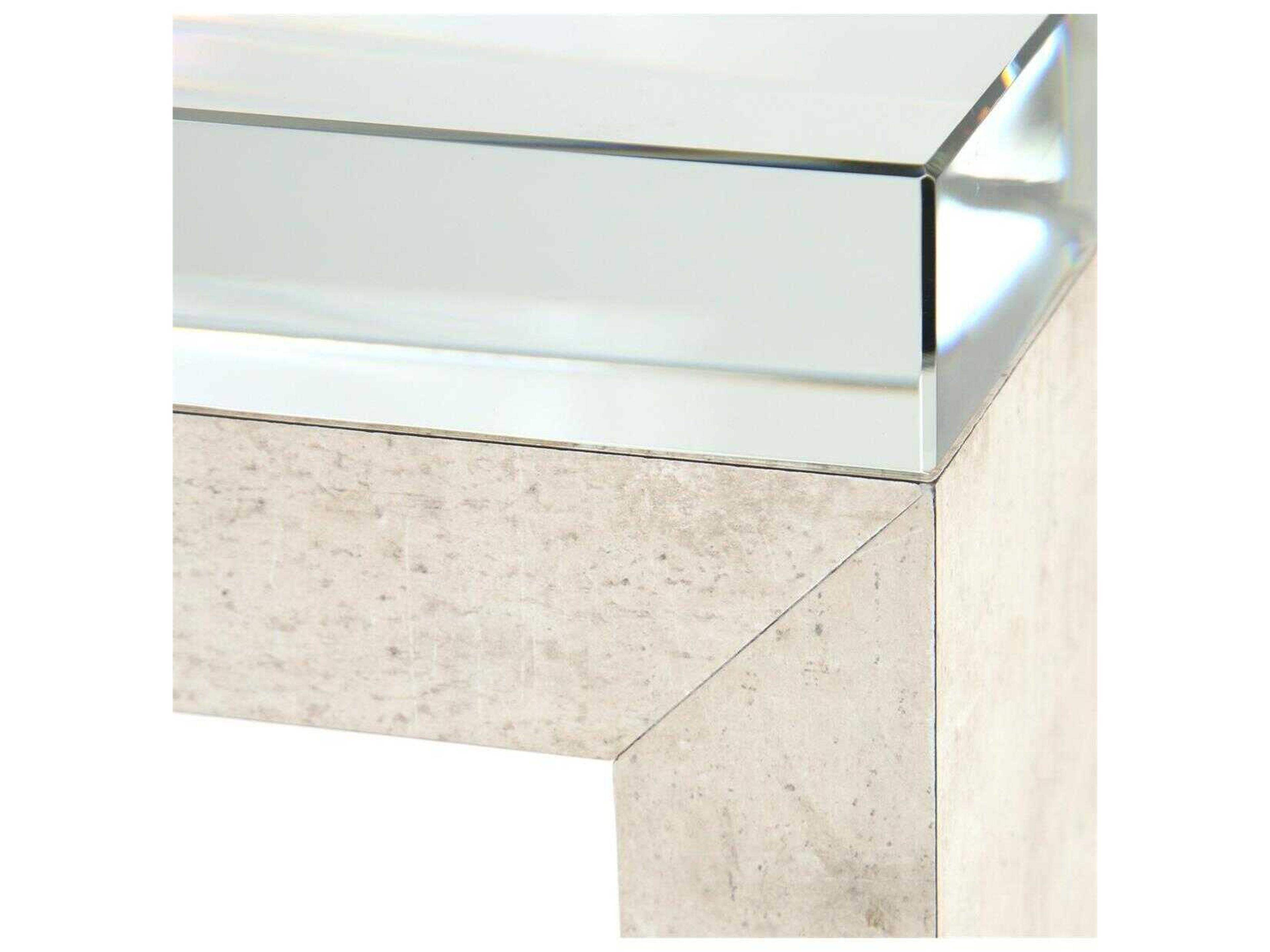 John Richard Mark McDowell Semois Rectangular Glass Tiza Gesso End Table