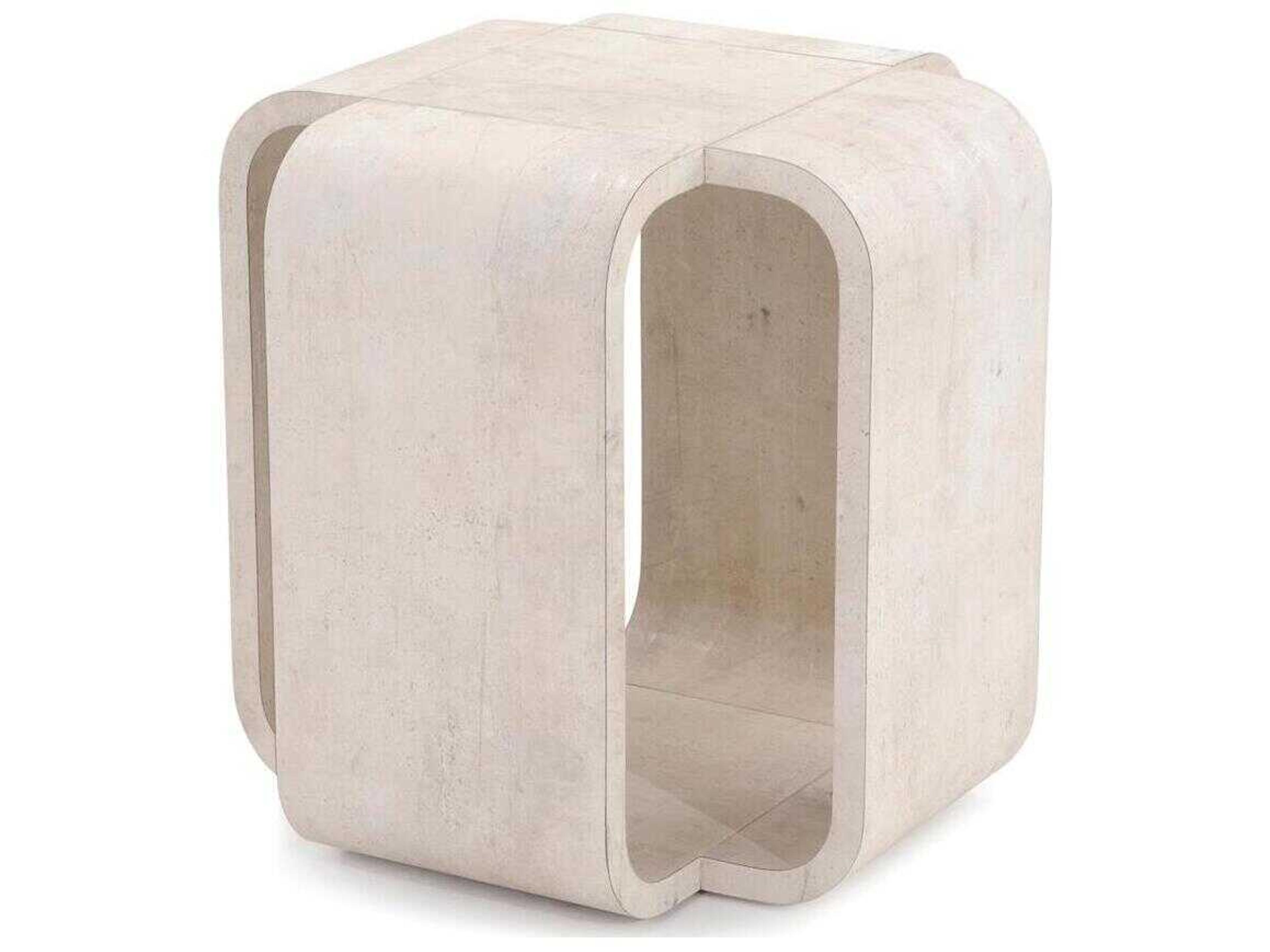 Chalonne End Table Tiza Gesso