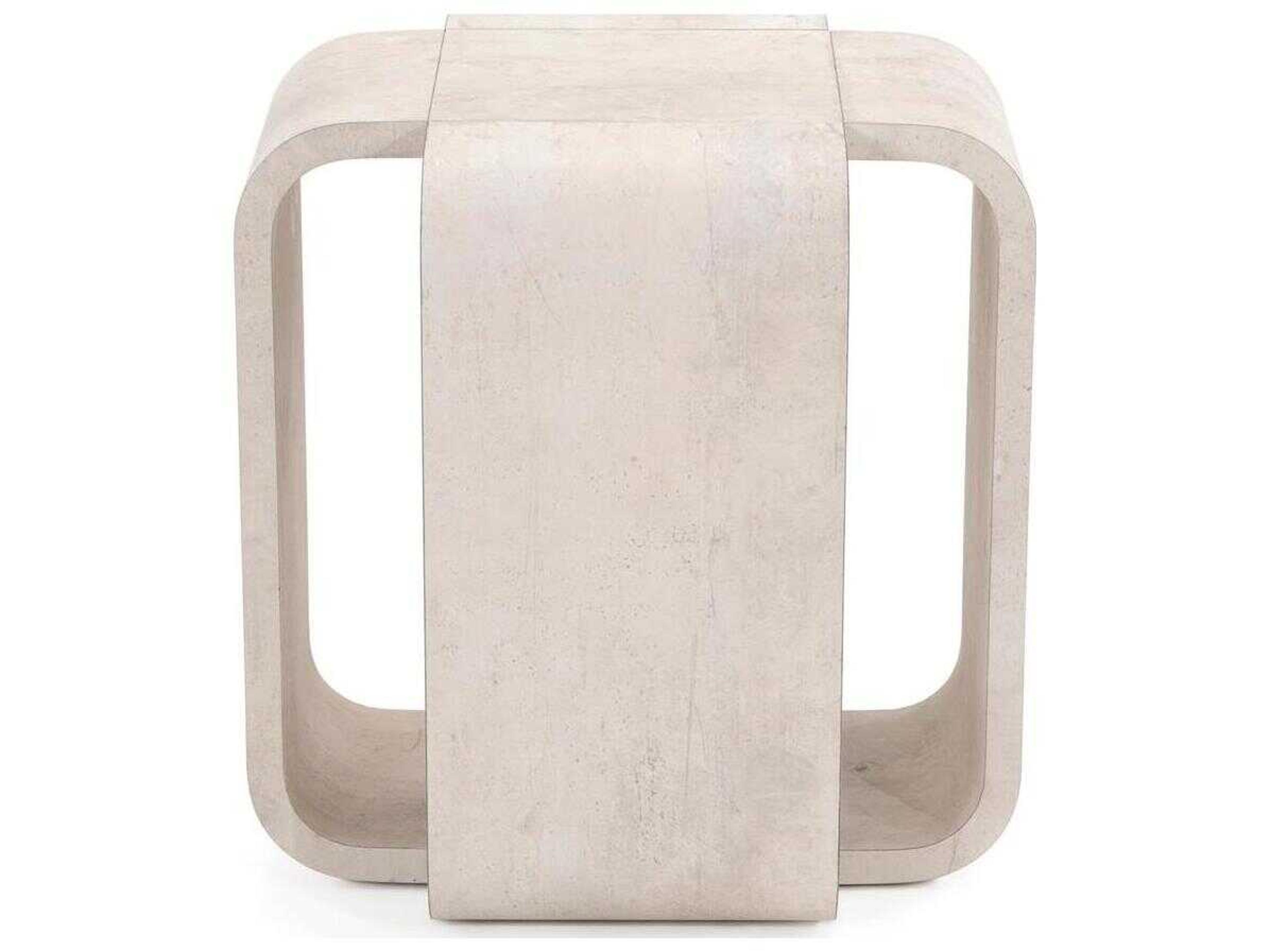 John Richard Mark McDowell Chalonne Square Wood Tiza Gesso End Table