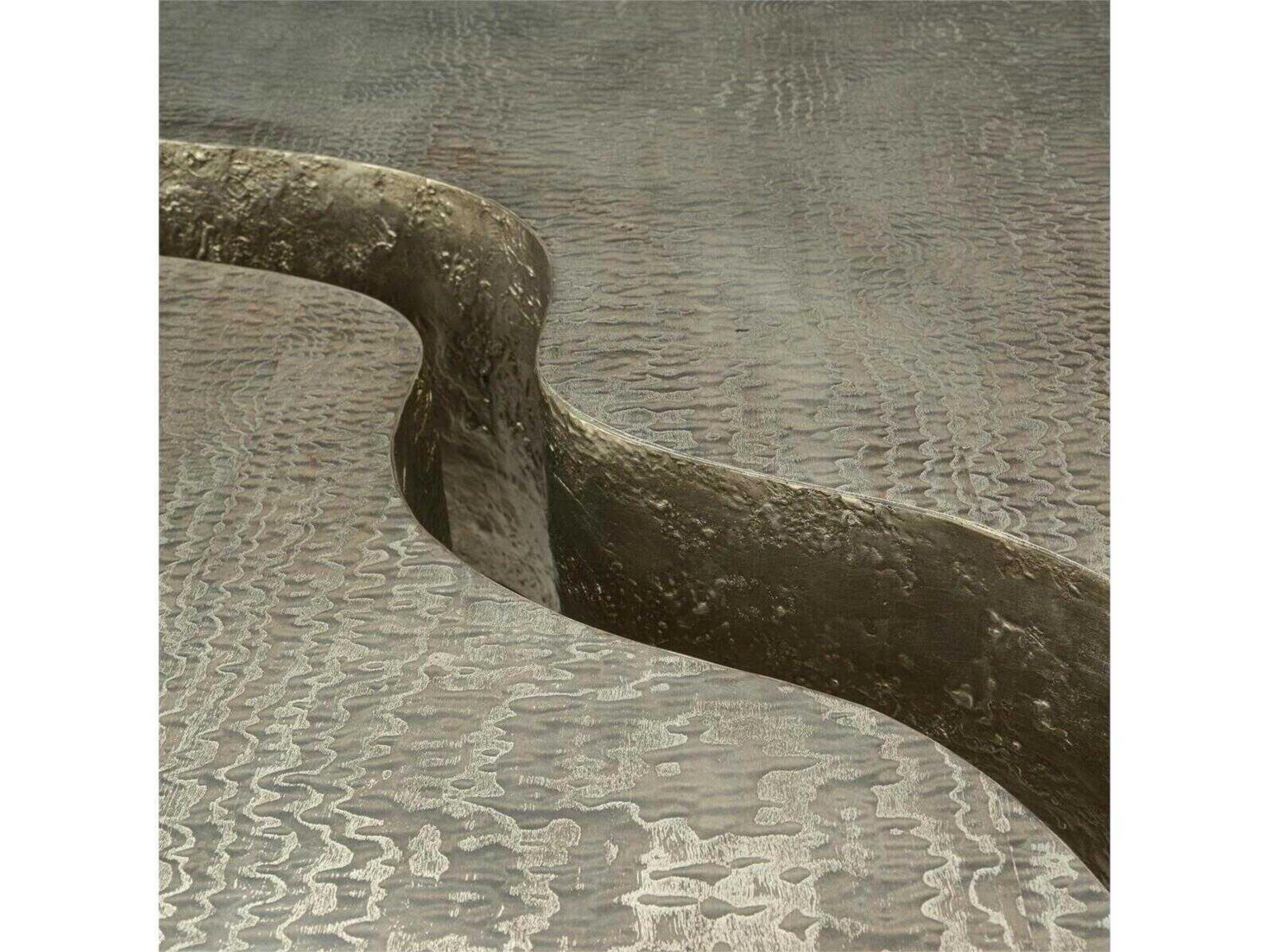 John Richard Christine Rendino Calaveras Square Wood Silver Leaf Coffee Table