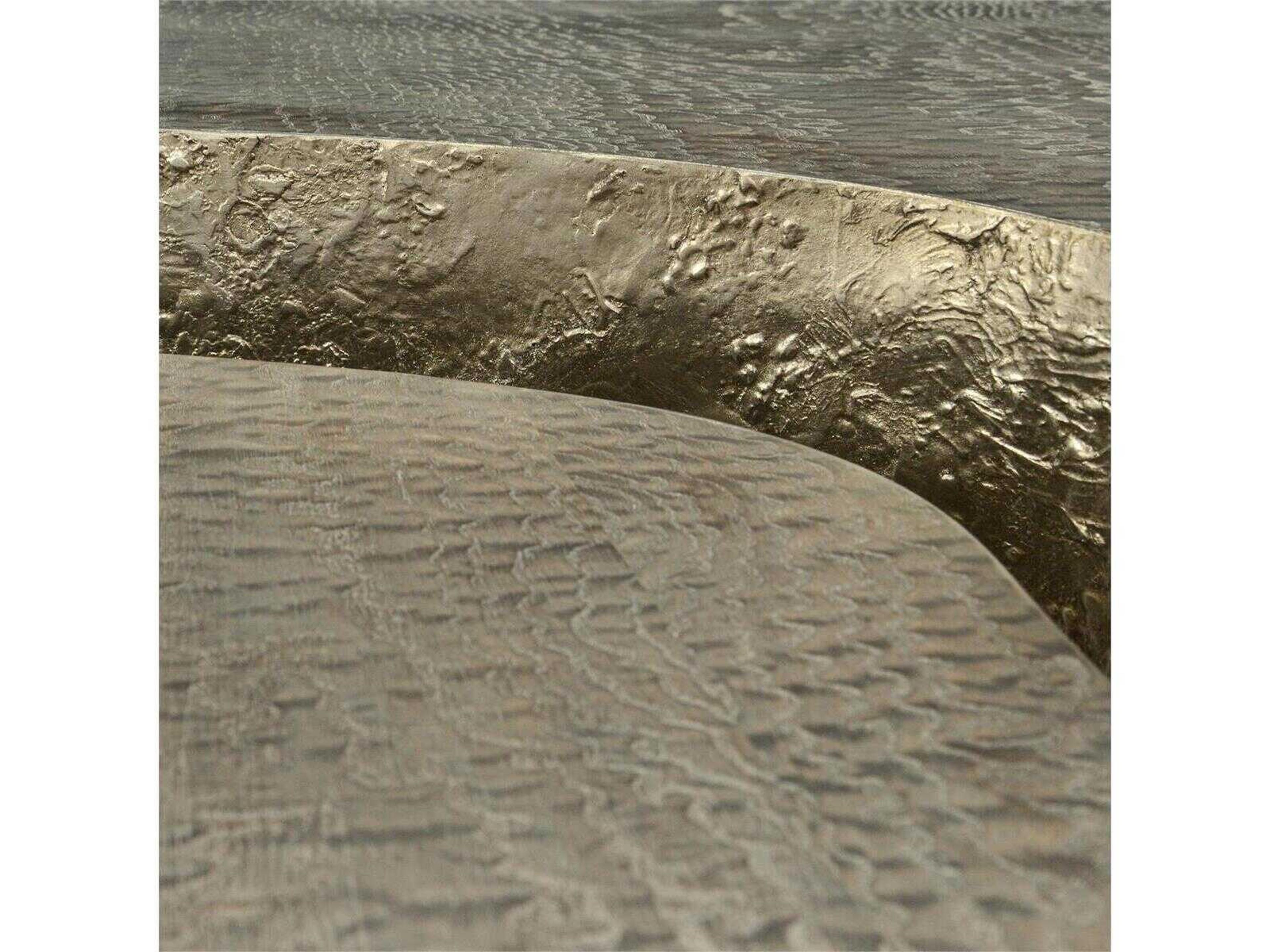 John Richard Christine Rendino Calaveras Square Wood Silver Leaf Coffee Table