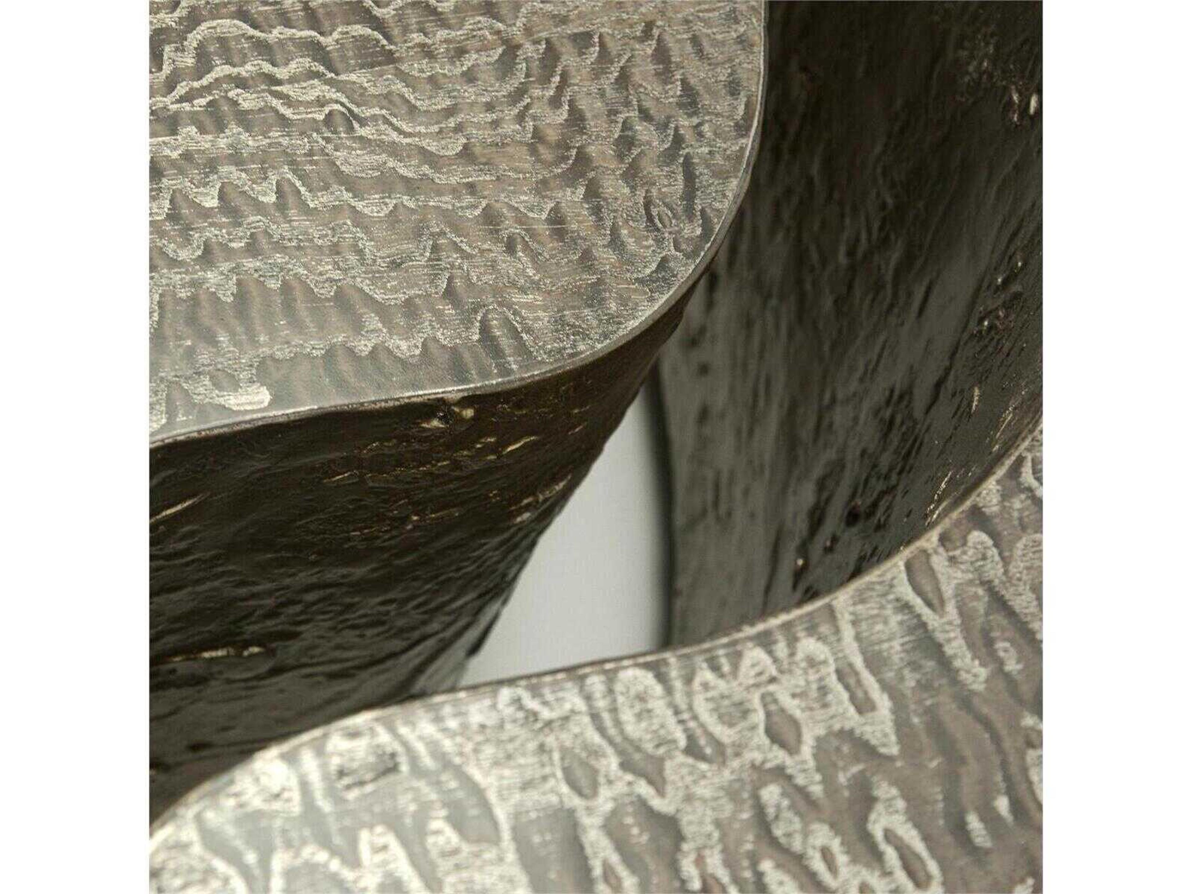 John Richard Christine Rendino Calaveras Square Wood Silver Leaf Coffee Table