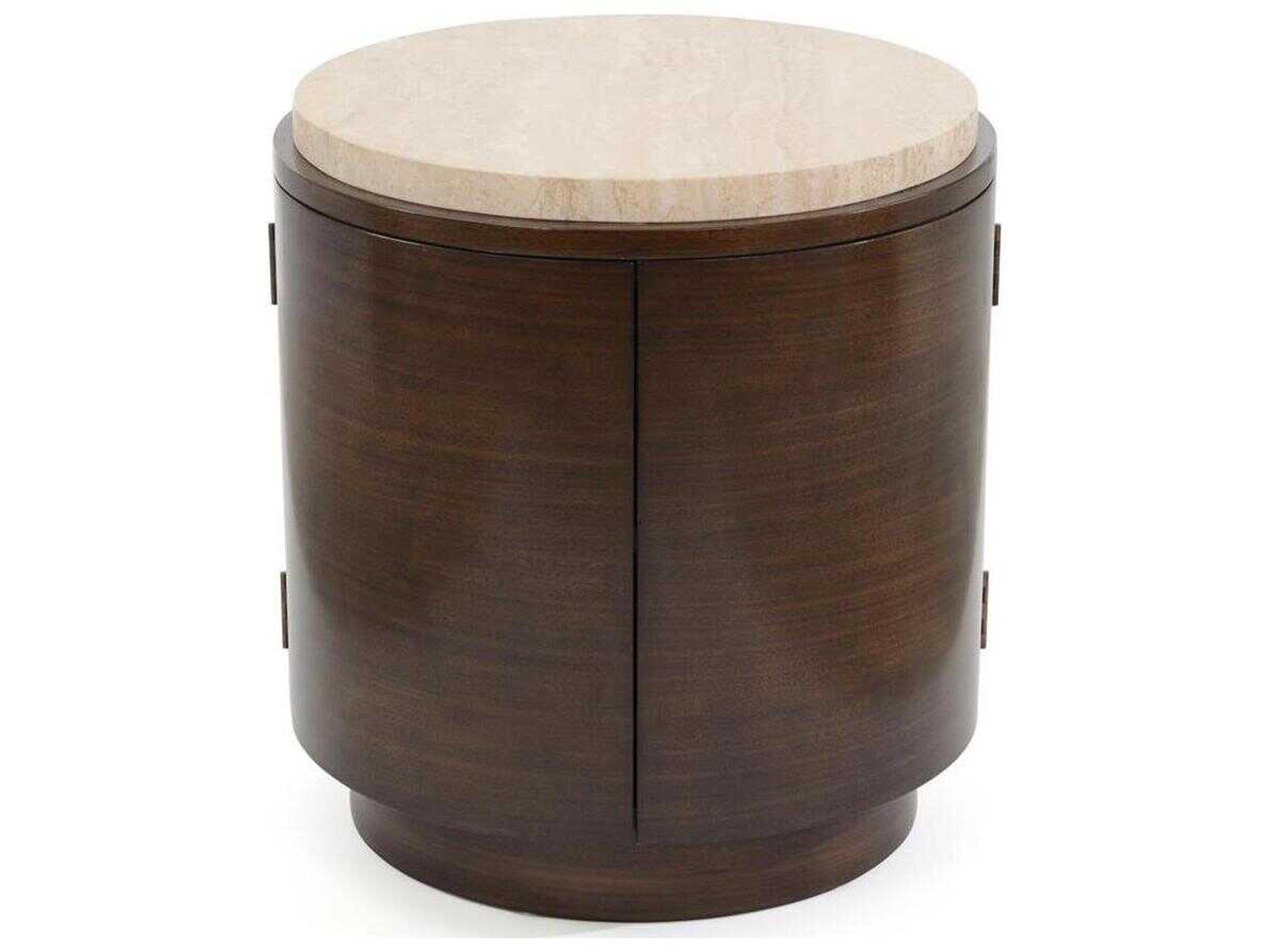 John Richard Havana Round Wood Brown End Table