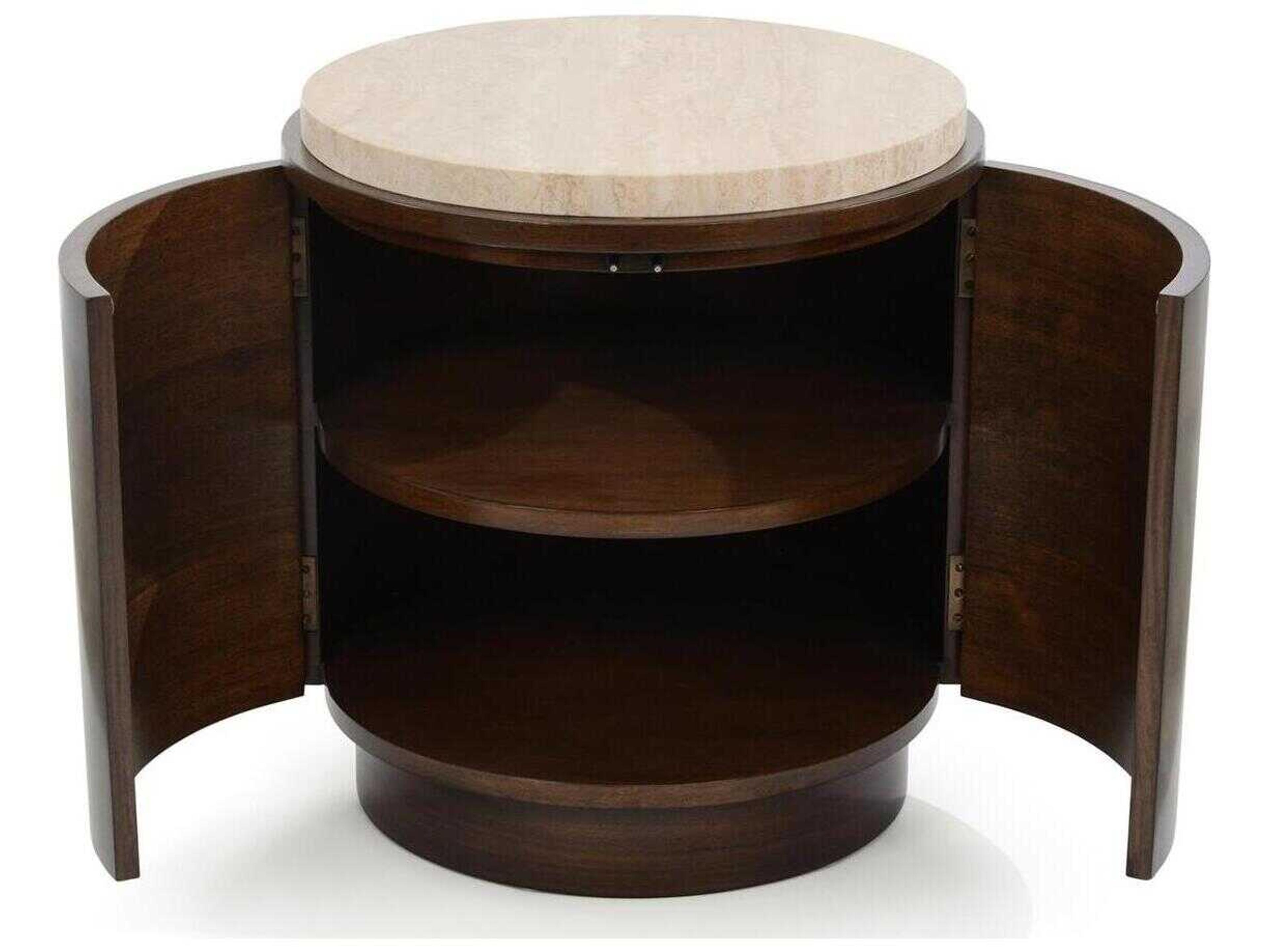 John Richard Havana Round Wood Brown End Table