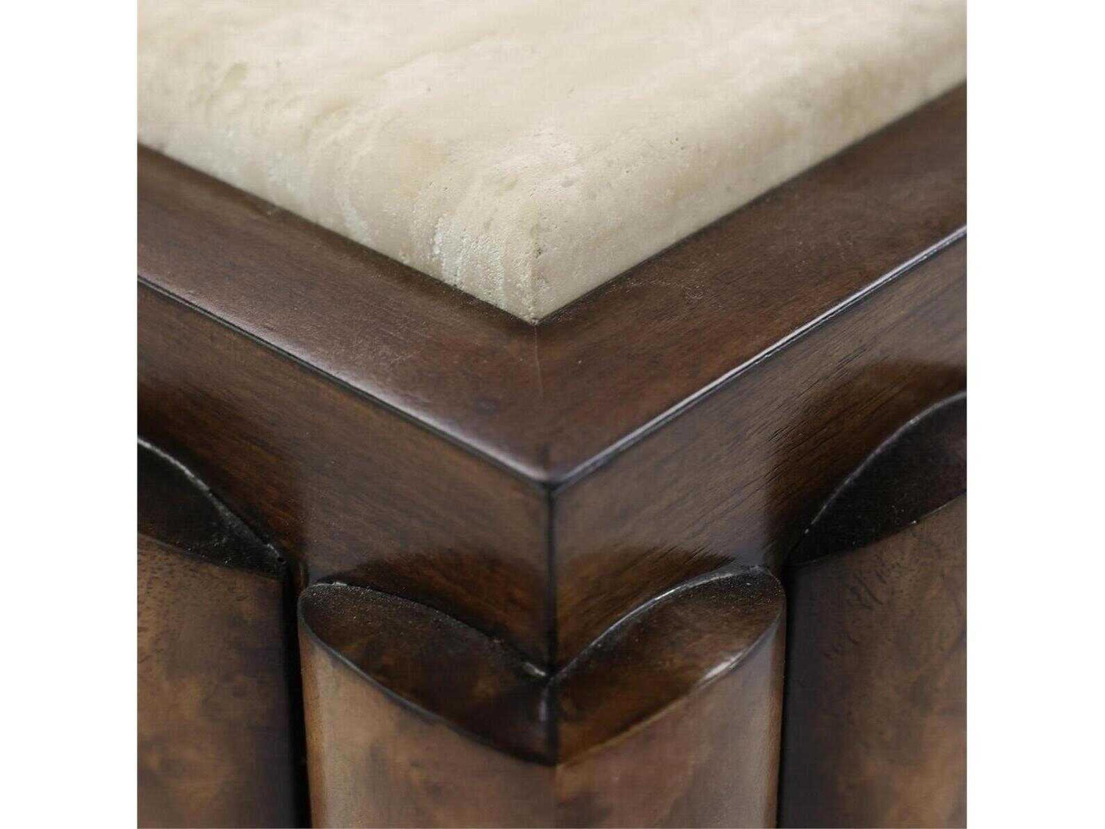 John Richard Lodge Rectangular Marble Brown Coffee Table