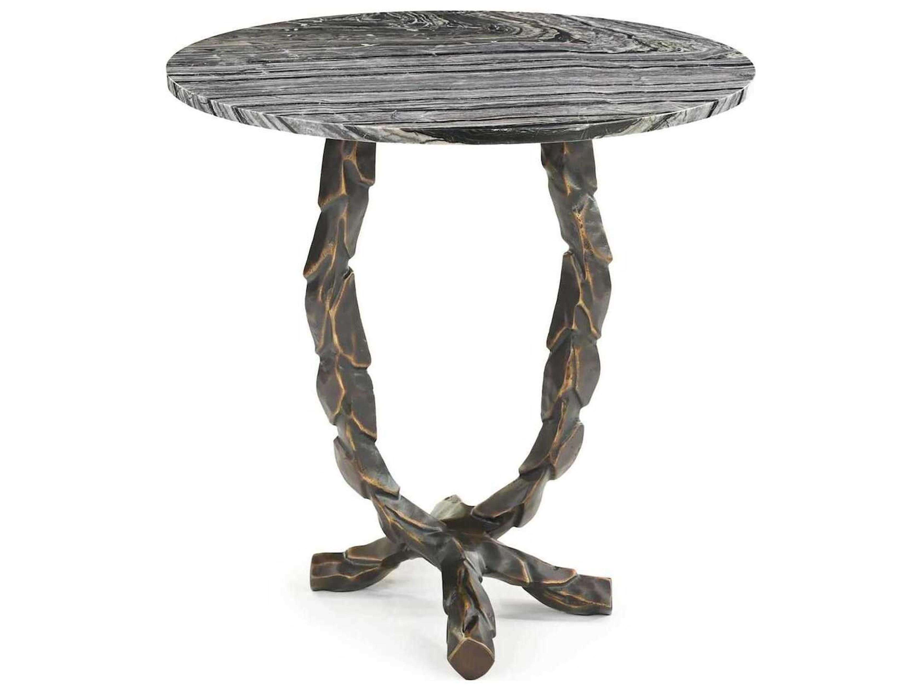 Wayland Round Marble End Table
