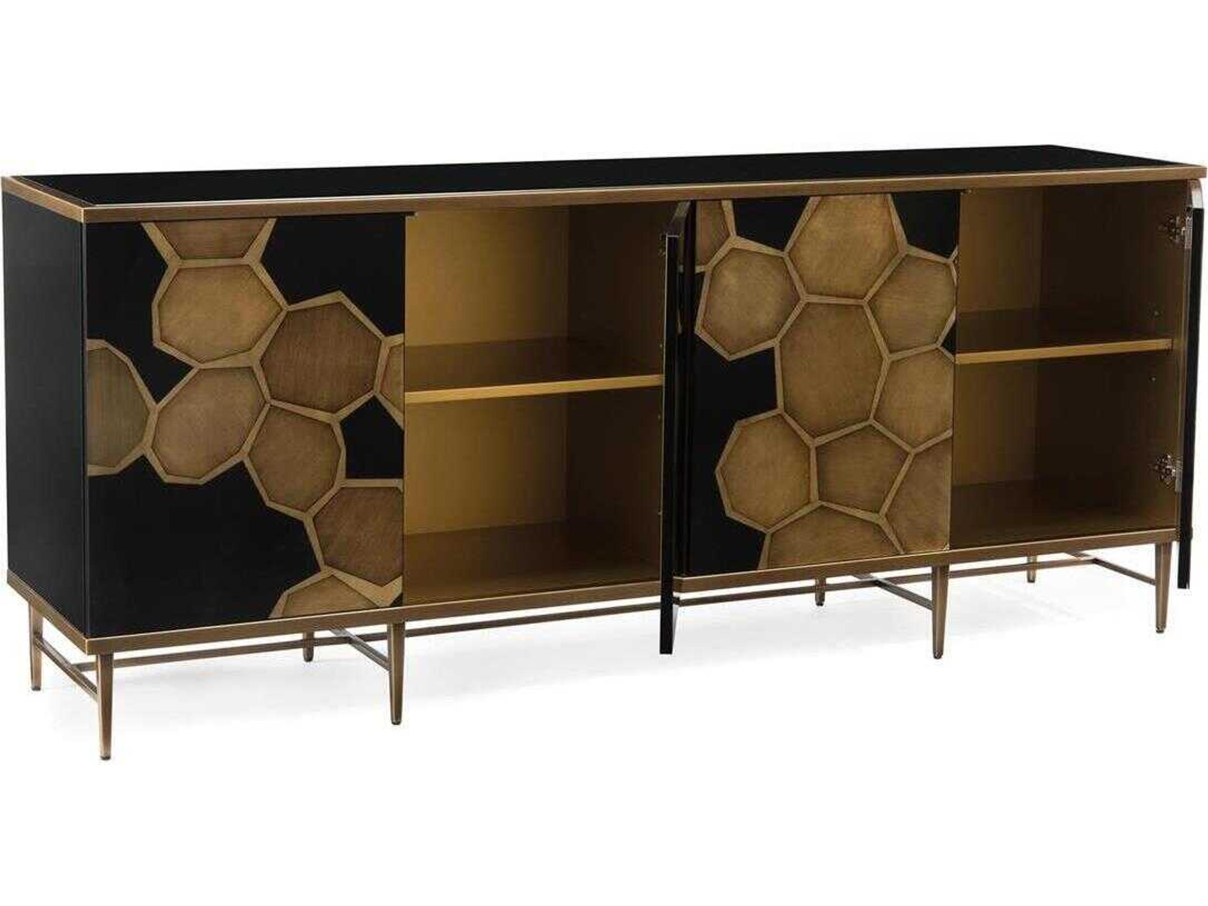 John Richard Mark McDowell Honeycomb 84" Black Credenza Sideboard