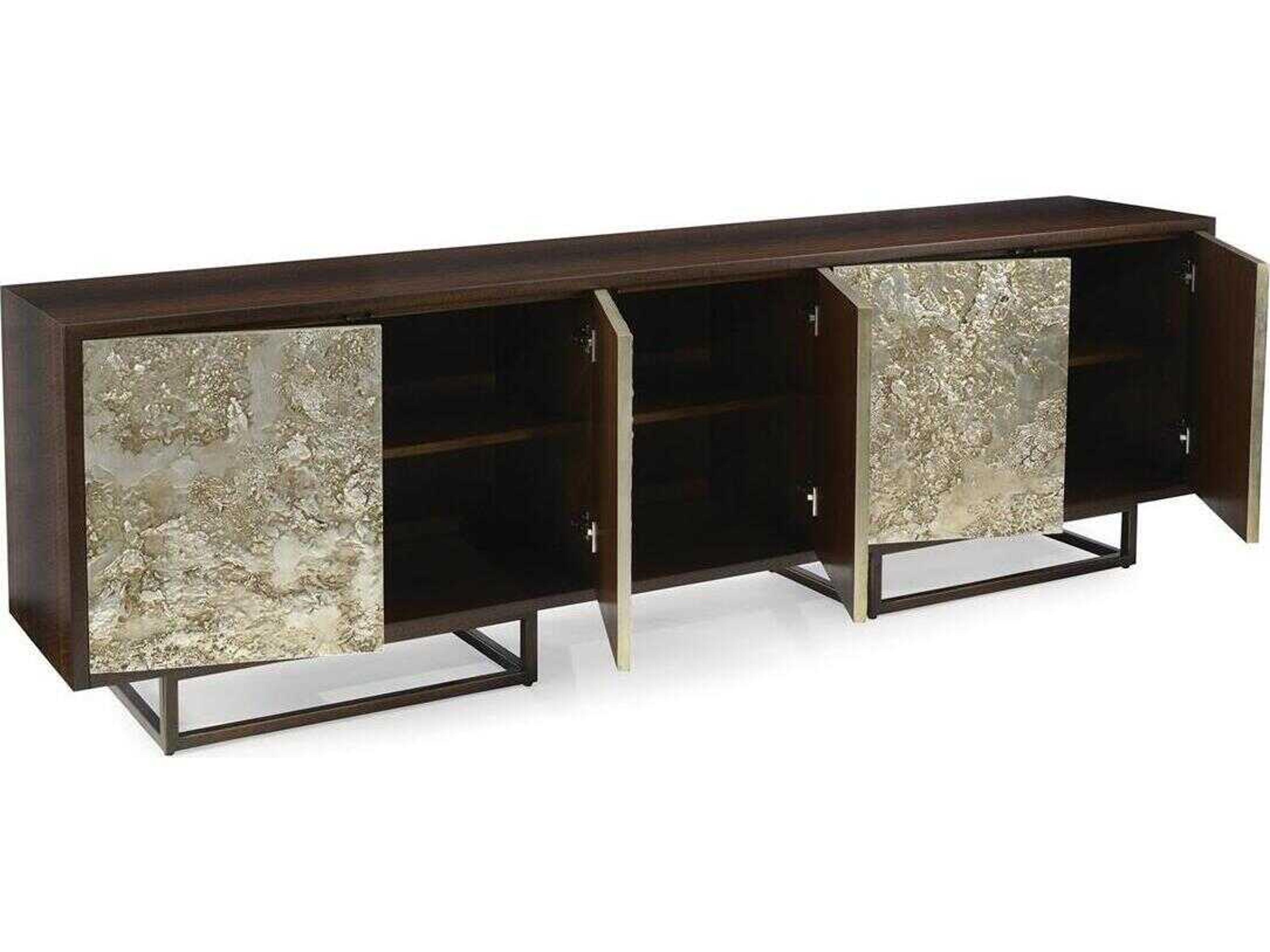 John Richard Mark McDowell Ignea 95" Beech Wood Smoked Molten Silver Sideboard