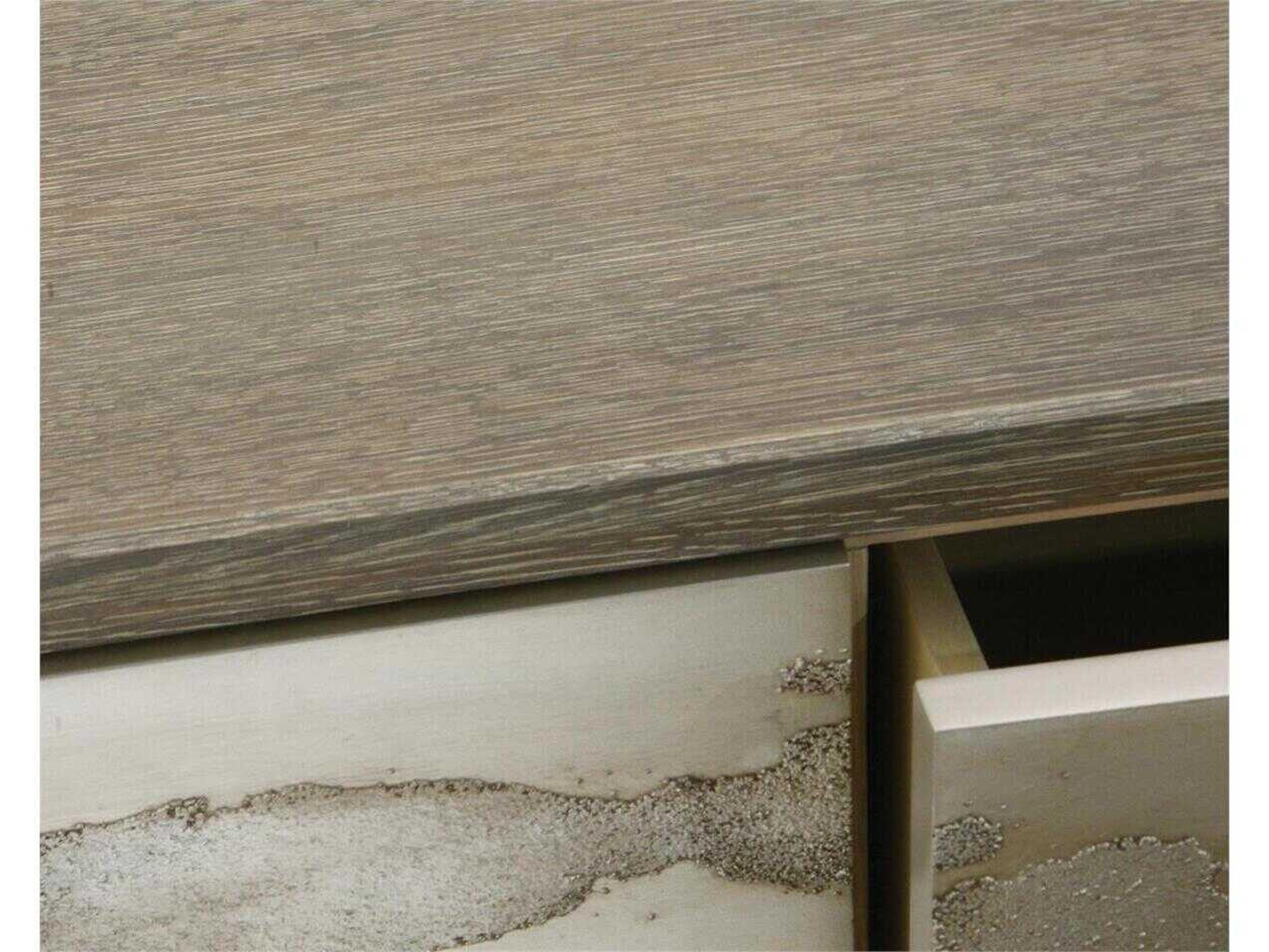 John Richard Mark McDowell Audley 94" Oak Wood Driftwood Silver Leaf Sideboard