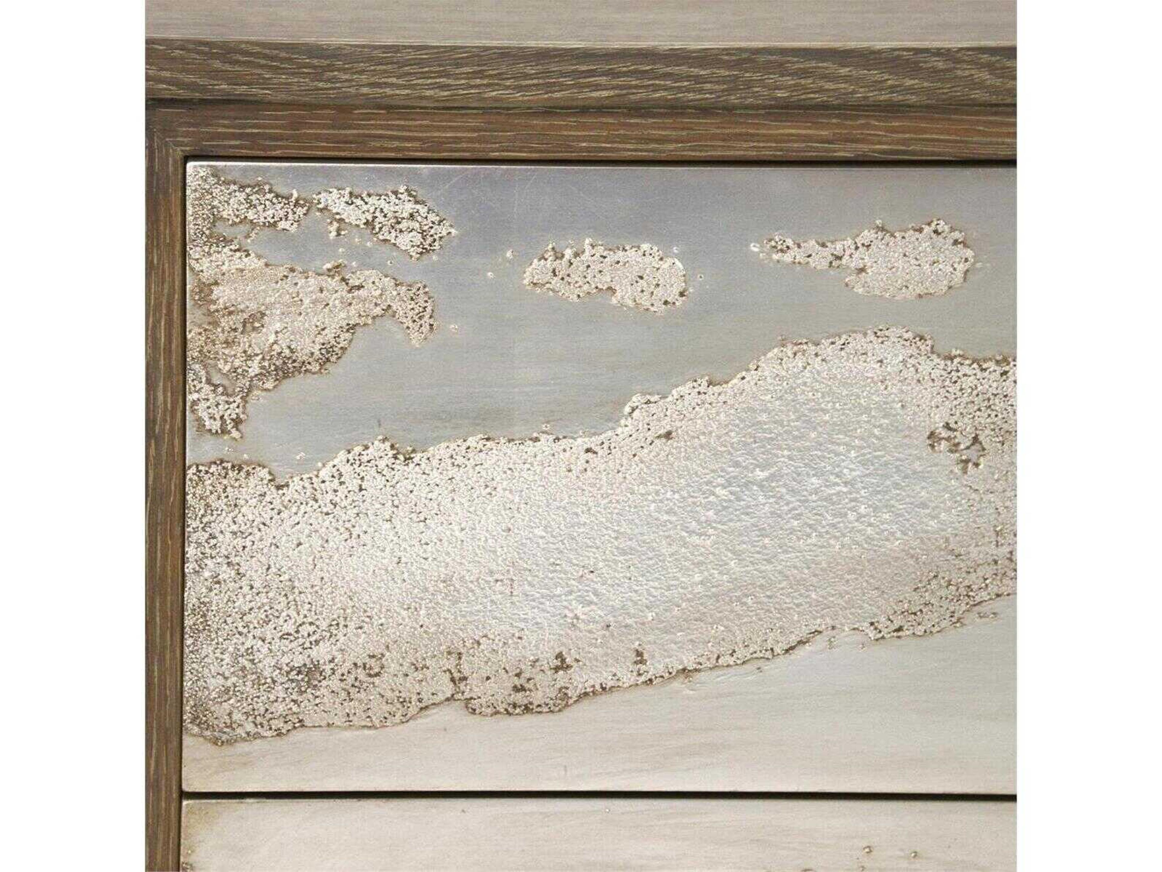 John Richard Mark McDowell Audley 94" Oak Wood Driftwood Silver Leaf Sideboard