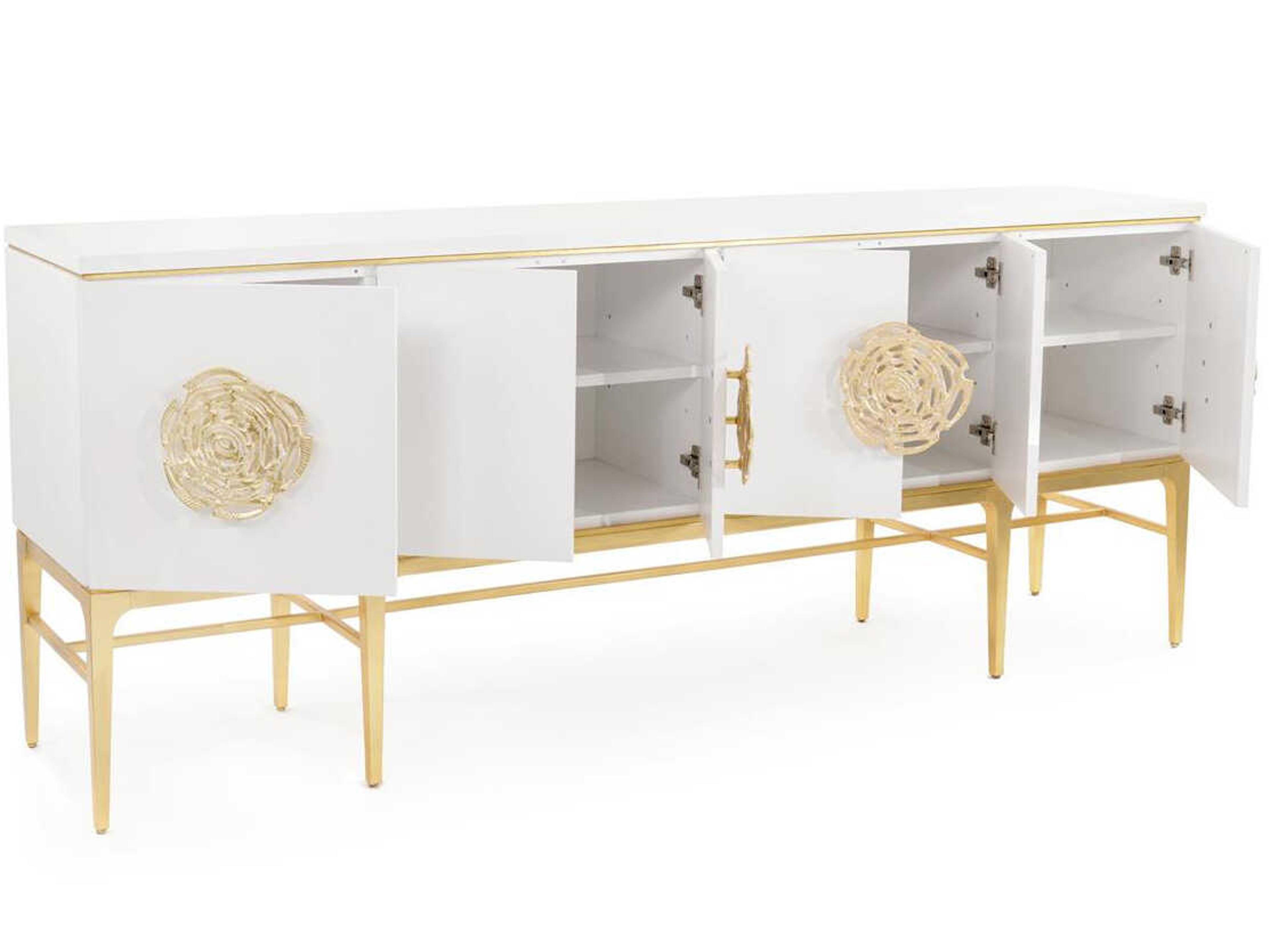 John Richard Mark McDowell Moder 84" Ash Wood Beluga Gold Sideboard