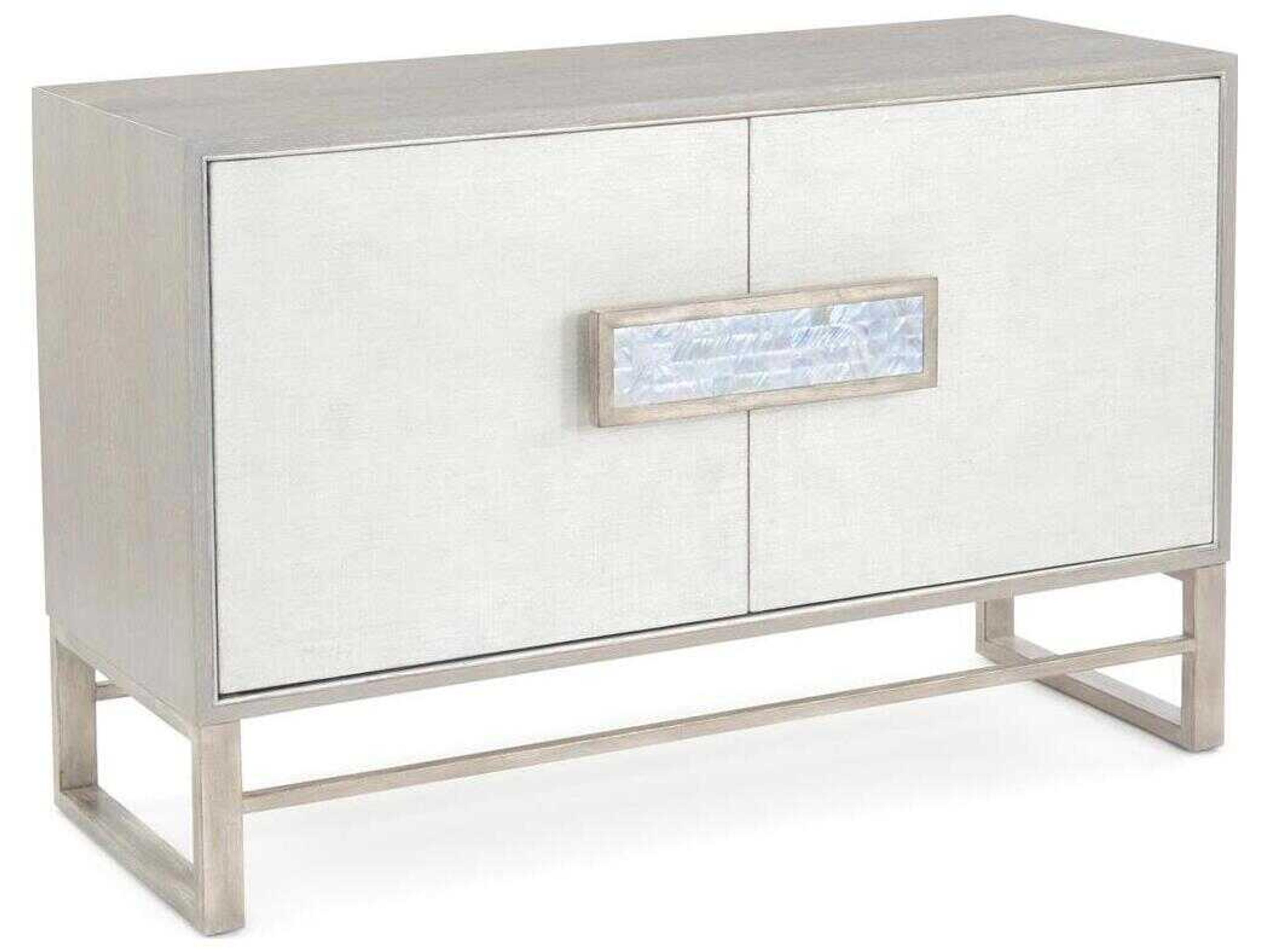John Richard Mark McDowell Blanchet White Silver Oak Wood Accent Chest