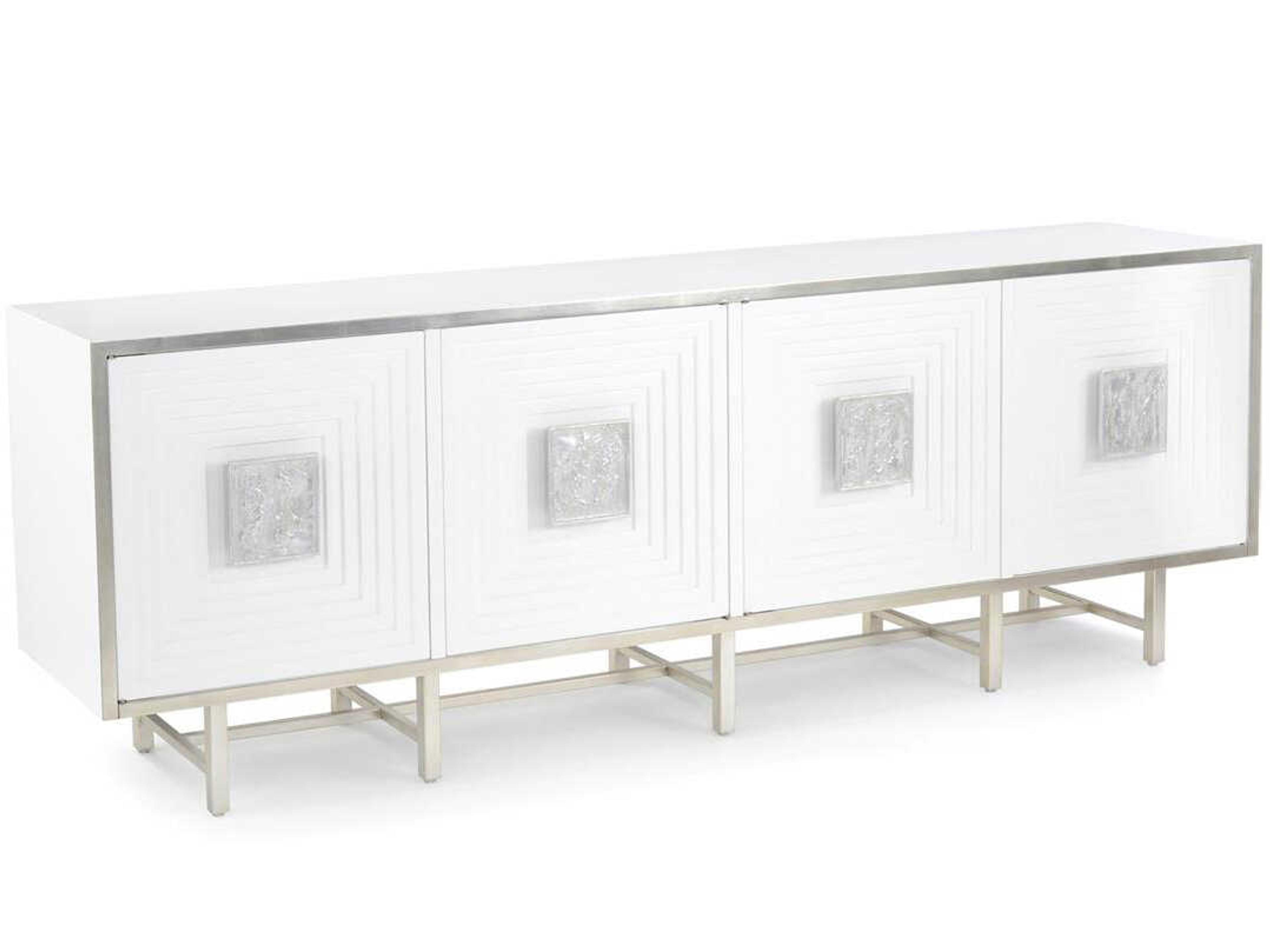 John Richard Mark McDowell Tesino 91" Beech Wood Beluga Pewter Silver Sideboard