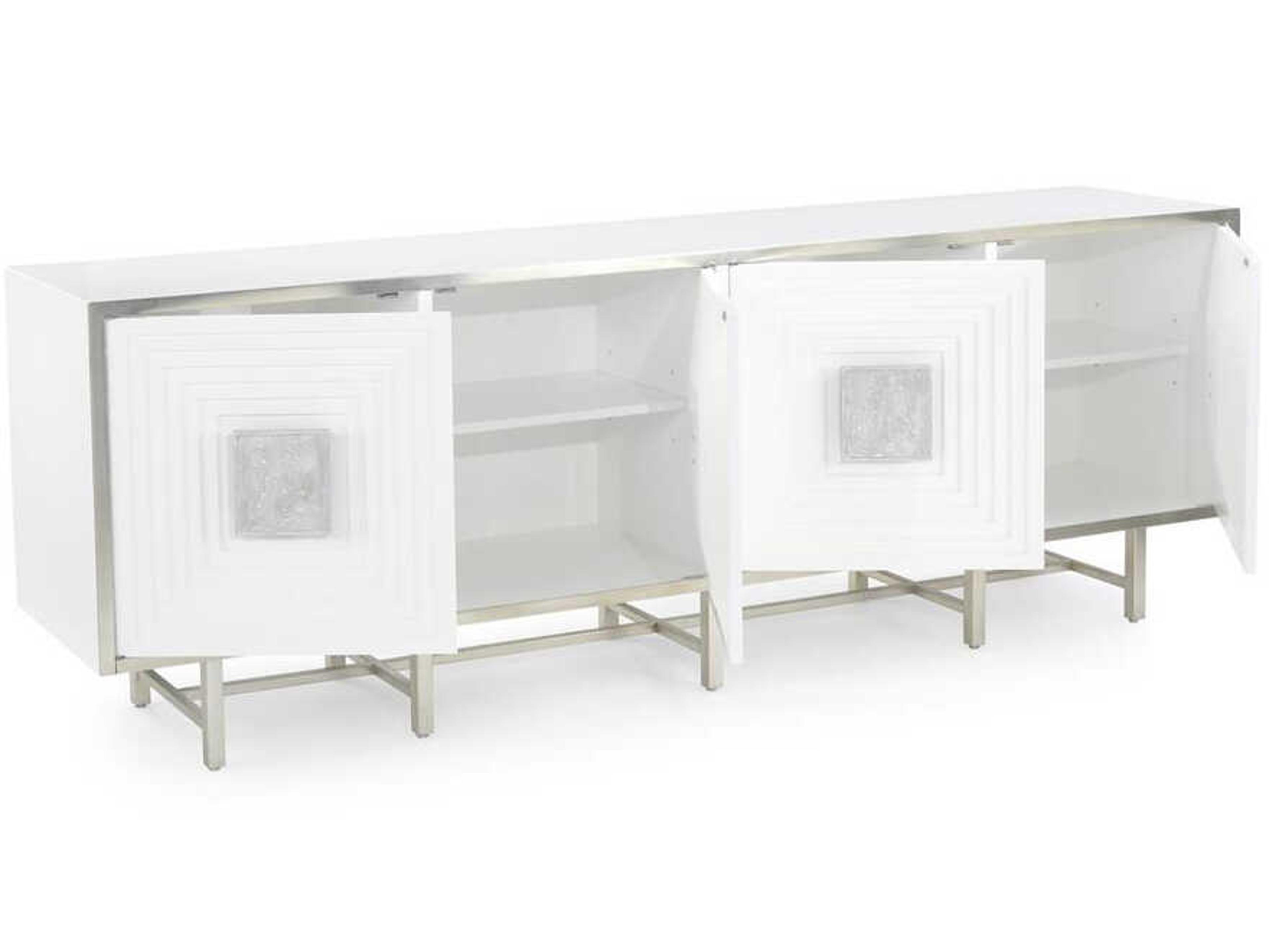 John Richard Mark McDowell Tesino 91" Beech Wood Beluga Pewter Silver Sideboard