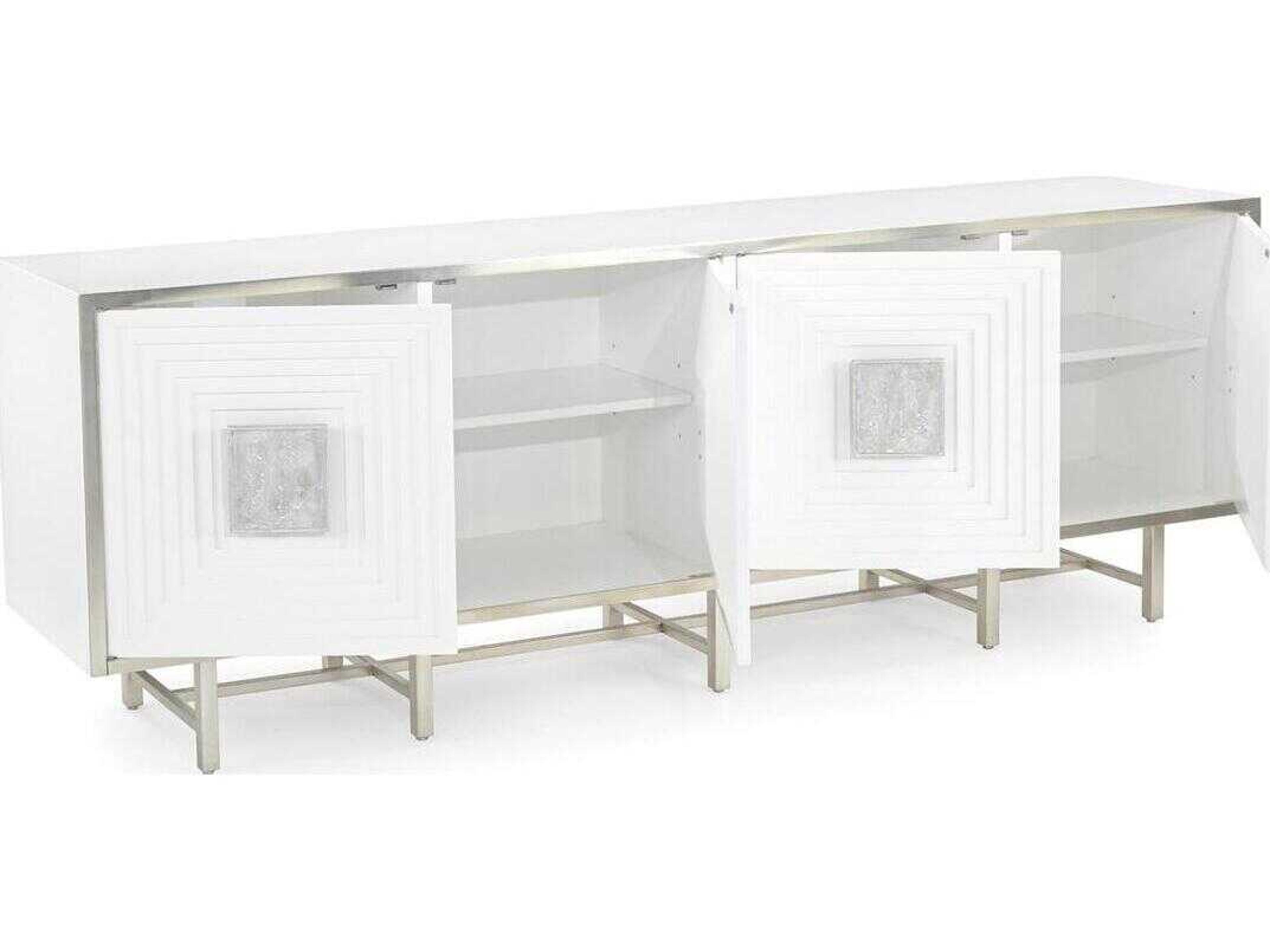 John Richard Mark McDowell Tesino 91" Beech Wood Beluga Pewter Silver Sideboard