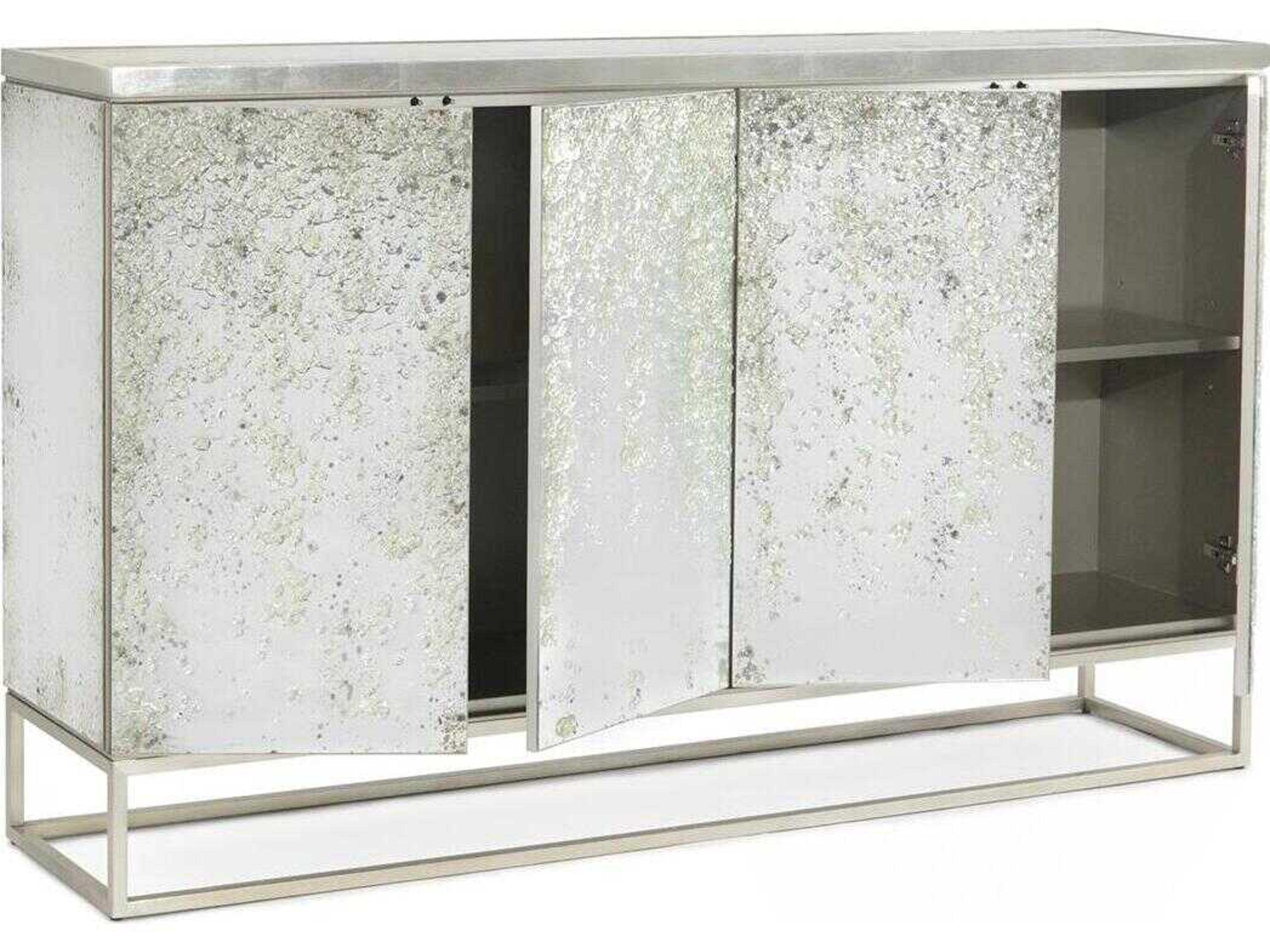 John Richard Mark McDowell Aeolian 70" Beech Wood Silver White Sideboard