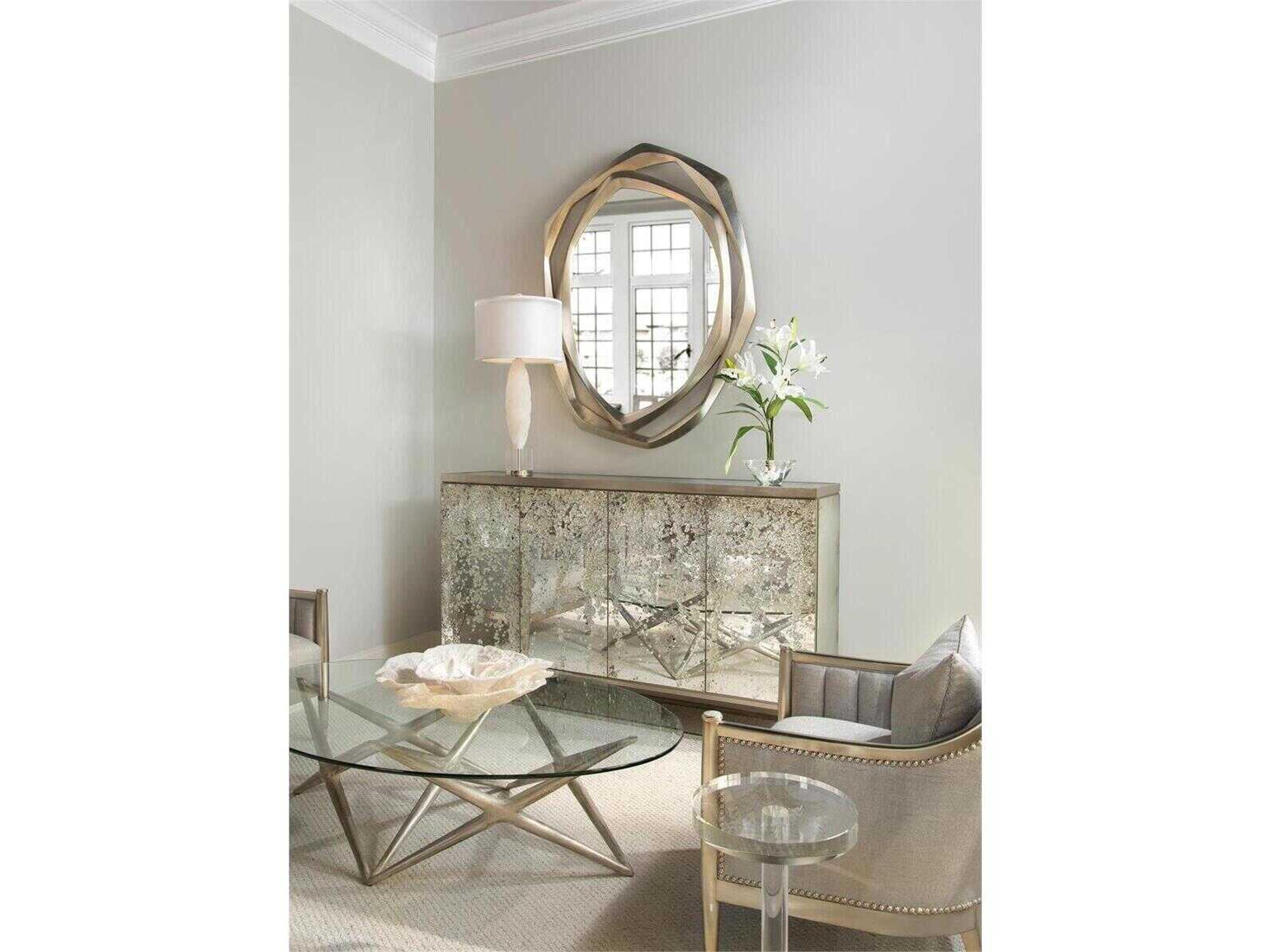 John Richard Mark McDowell Aeolian 70" Beech Wood Silver White Sideboard