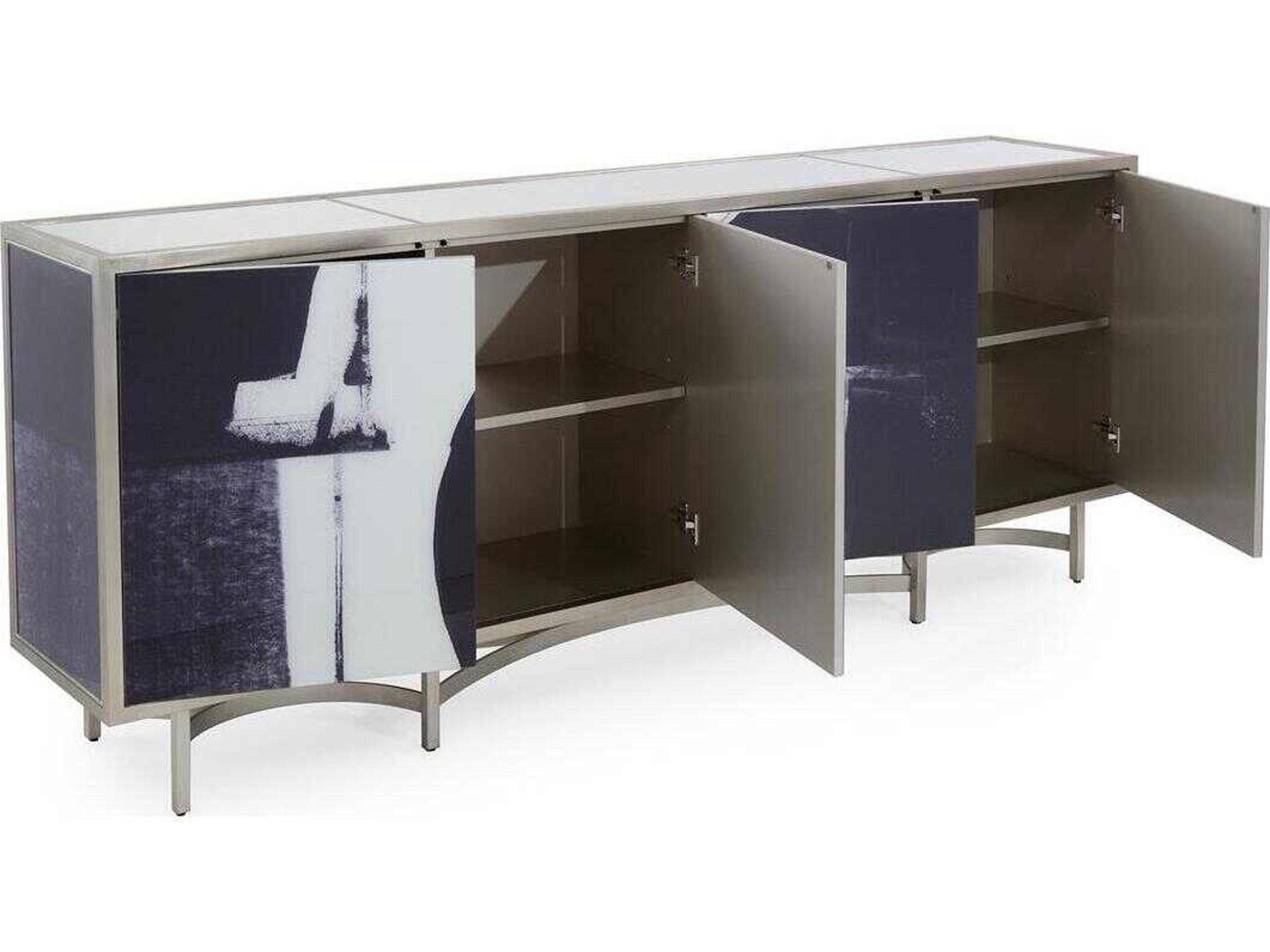 John Richard Carol Benson-Cobb Entanglement 94" Beech Wood Antiqued White Sideboard