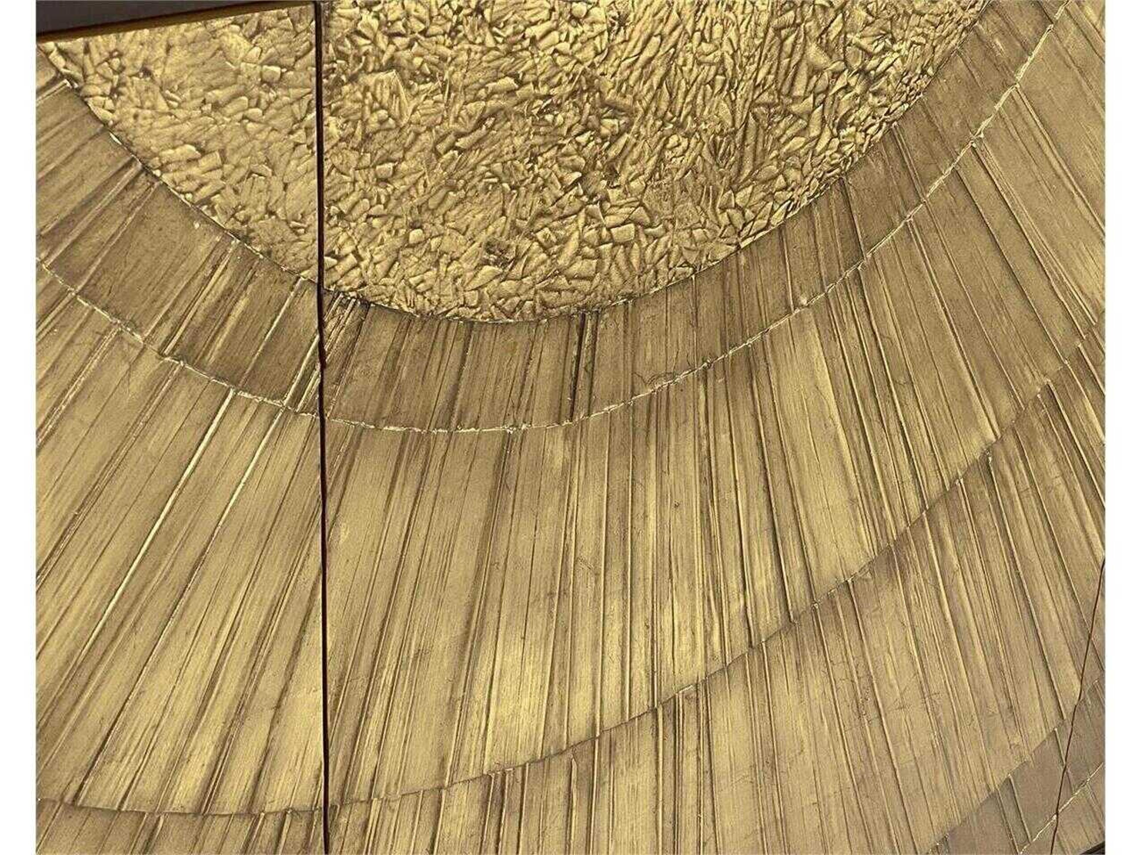 John Richard Radiate 94" Beech Wood Black Walnut Gold Coast Sideboard