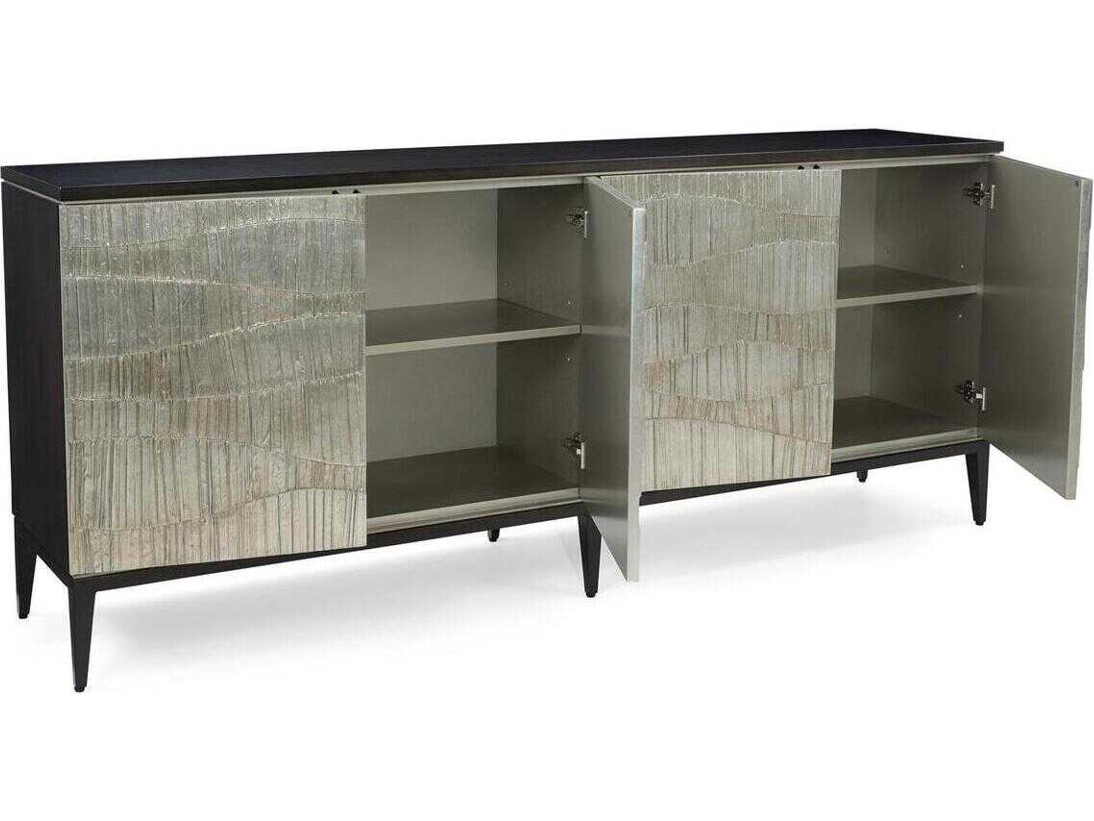 John Richard Mark McDowell Dumerili 90" Beech Wood Sorano Brown Silver Pewter Sideboard