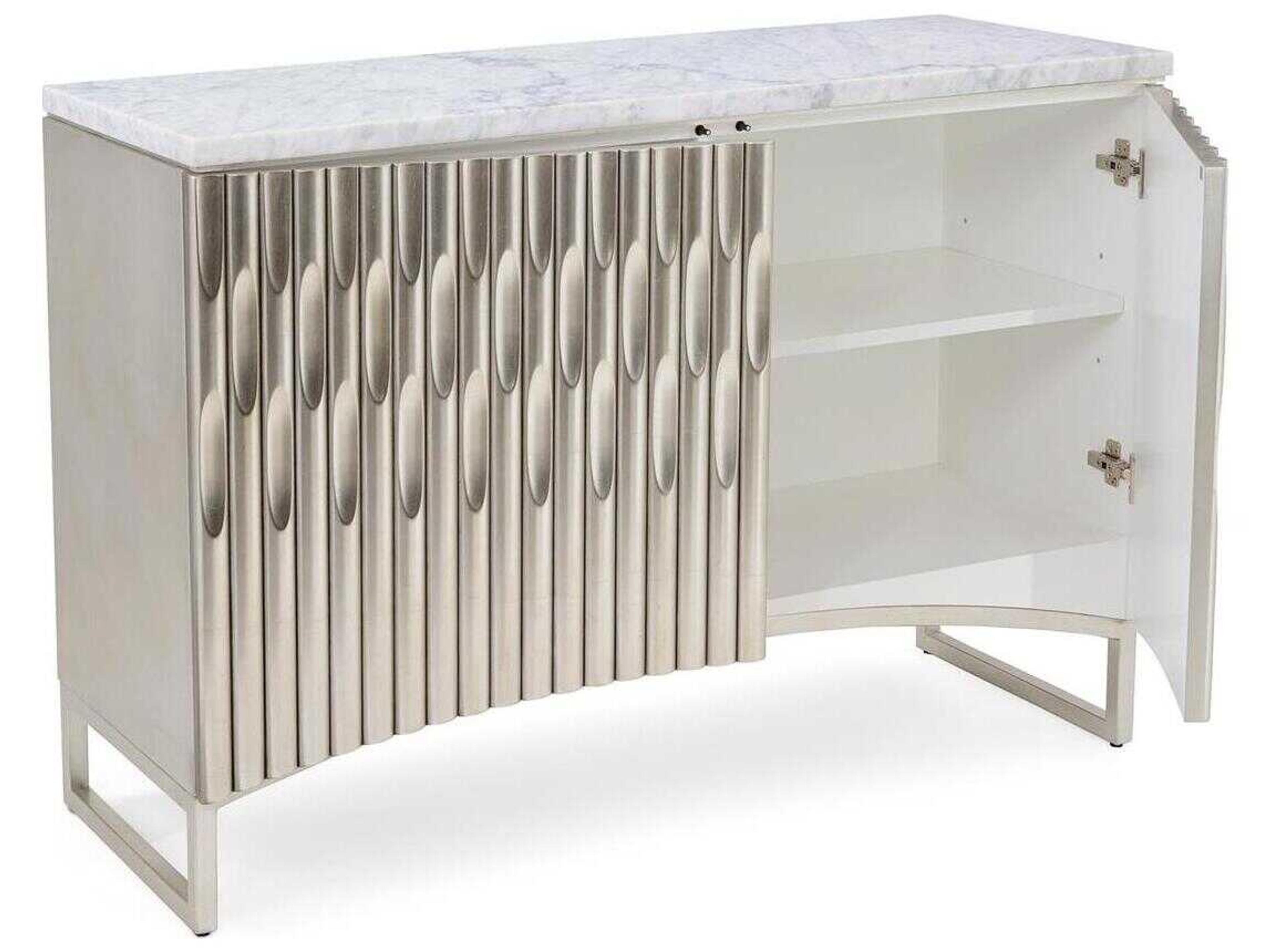 John Richard Mark McDowell Bourdon White Silver Beech Wood Accent Chest