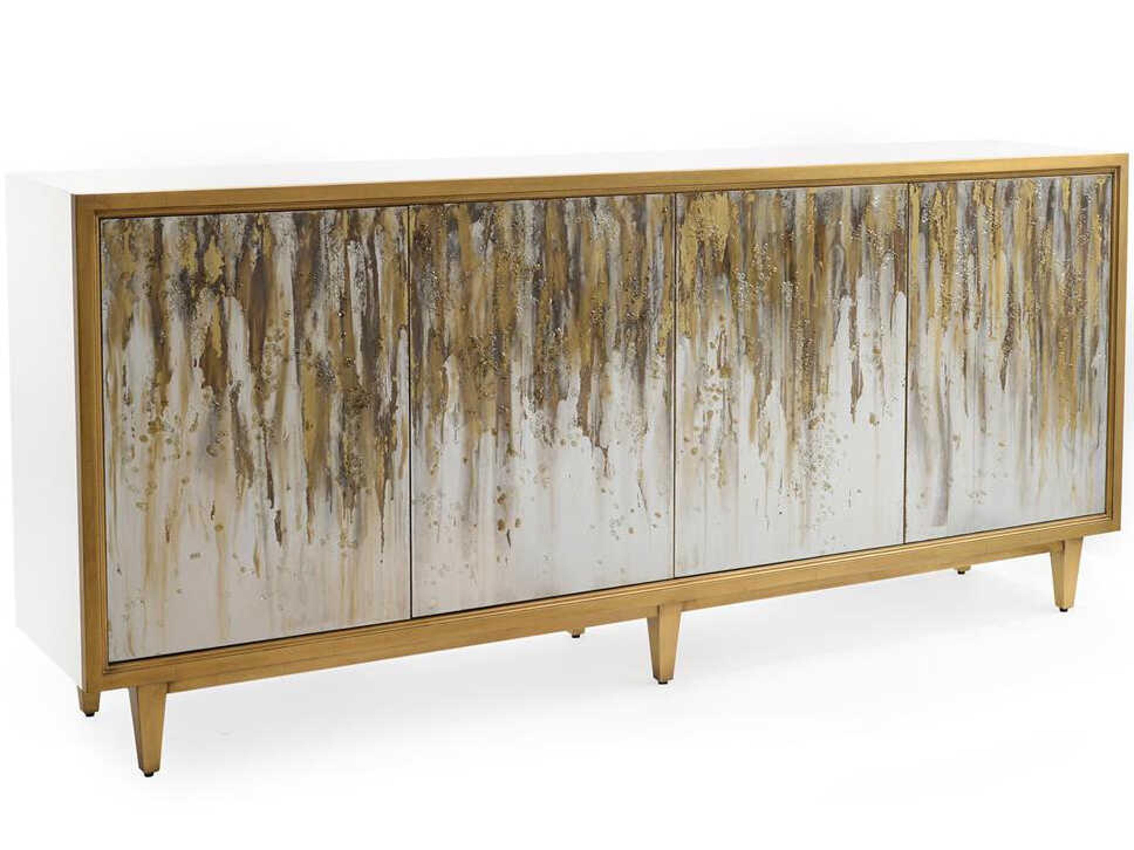 John Richard Ophelia 95" Solid Wood Beluga Gold Coast Sideboard