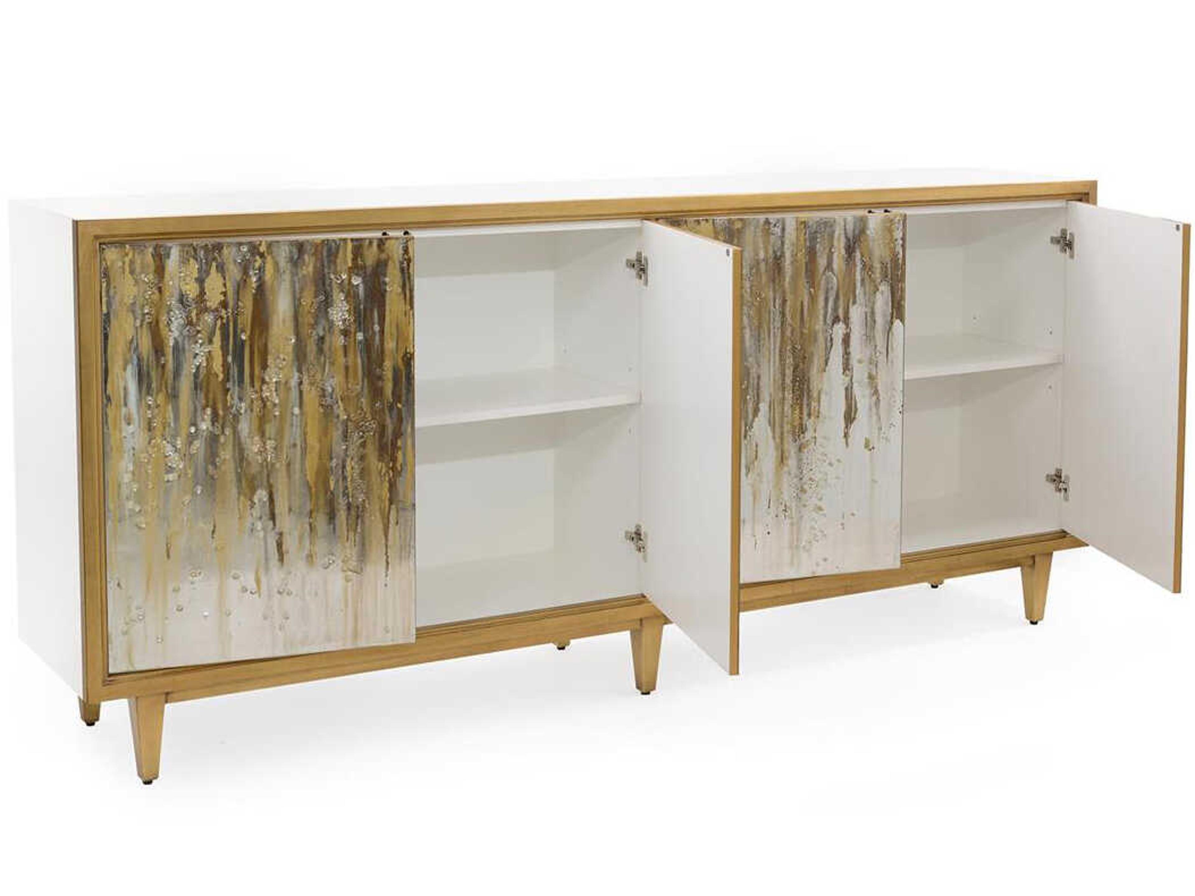 John Richard Ophelia 95" Solid Wood Beluga Gold Coast Sideboard