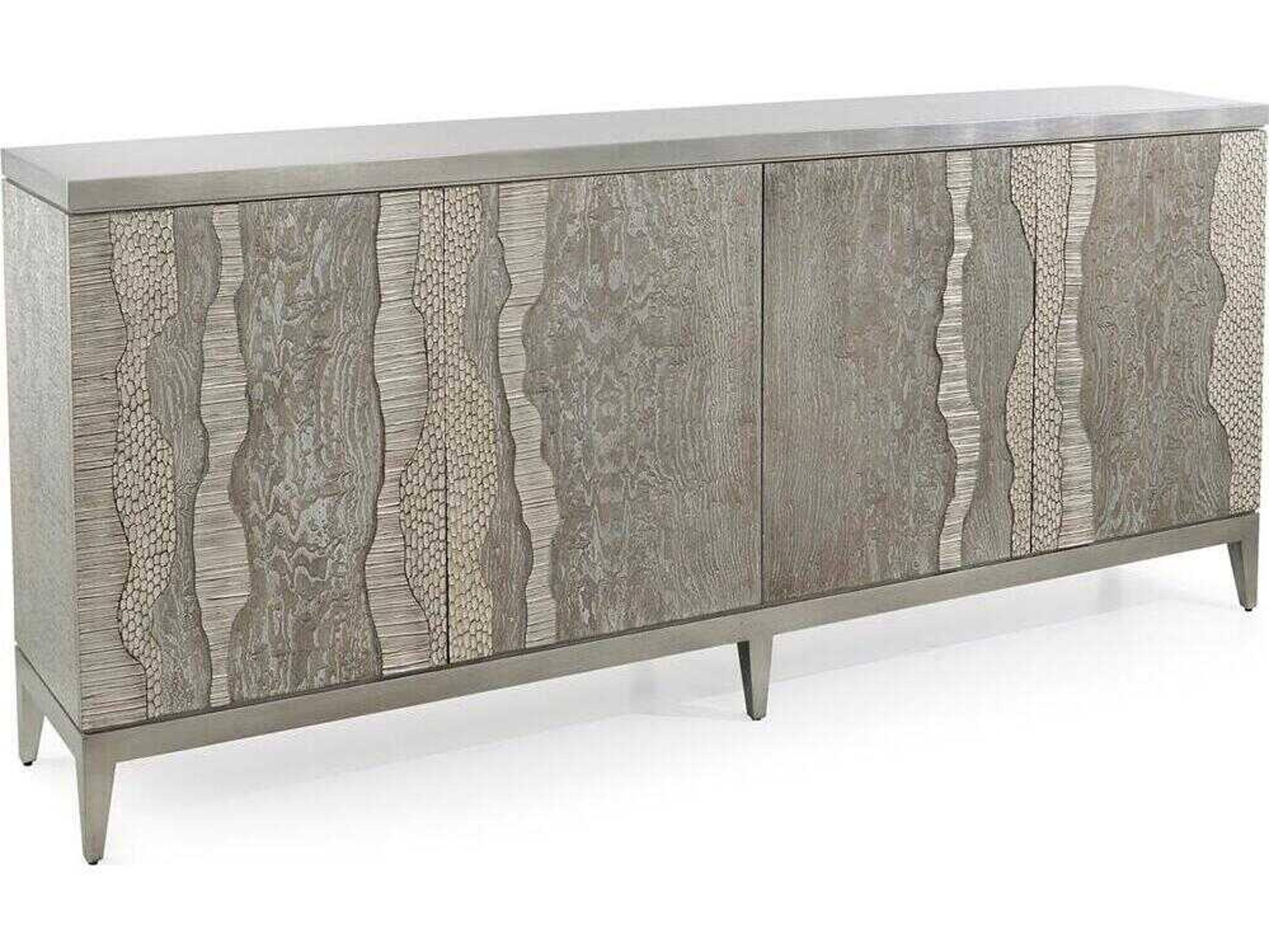 Mark McDowell River's Edge 95" Beech Wood Silver Credenza Sideboard
