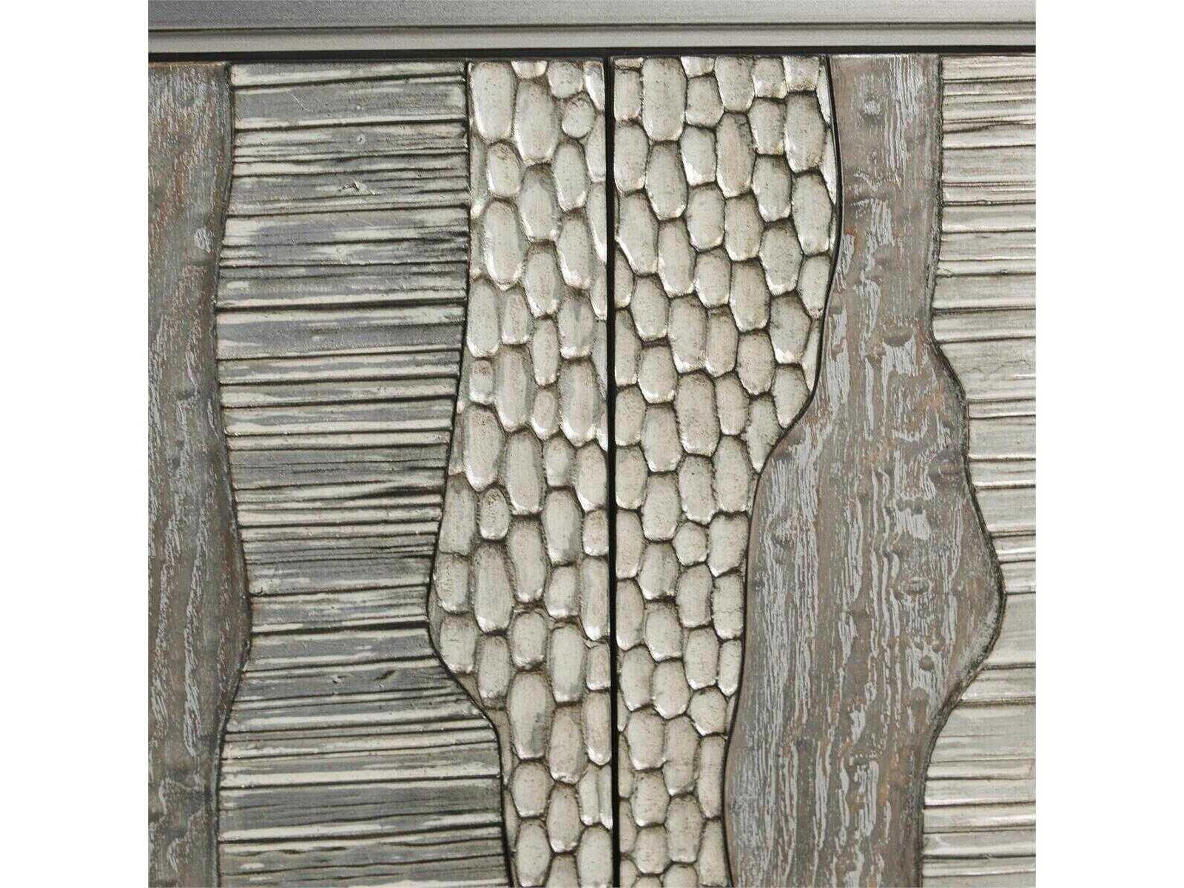 John Richard Mark McDowell River's Edge 95" Beech Wood Silver Credenza Sideboard