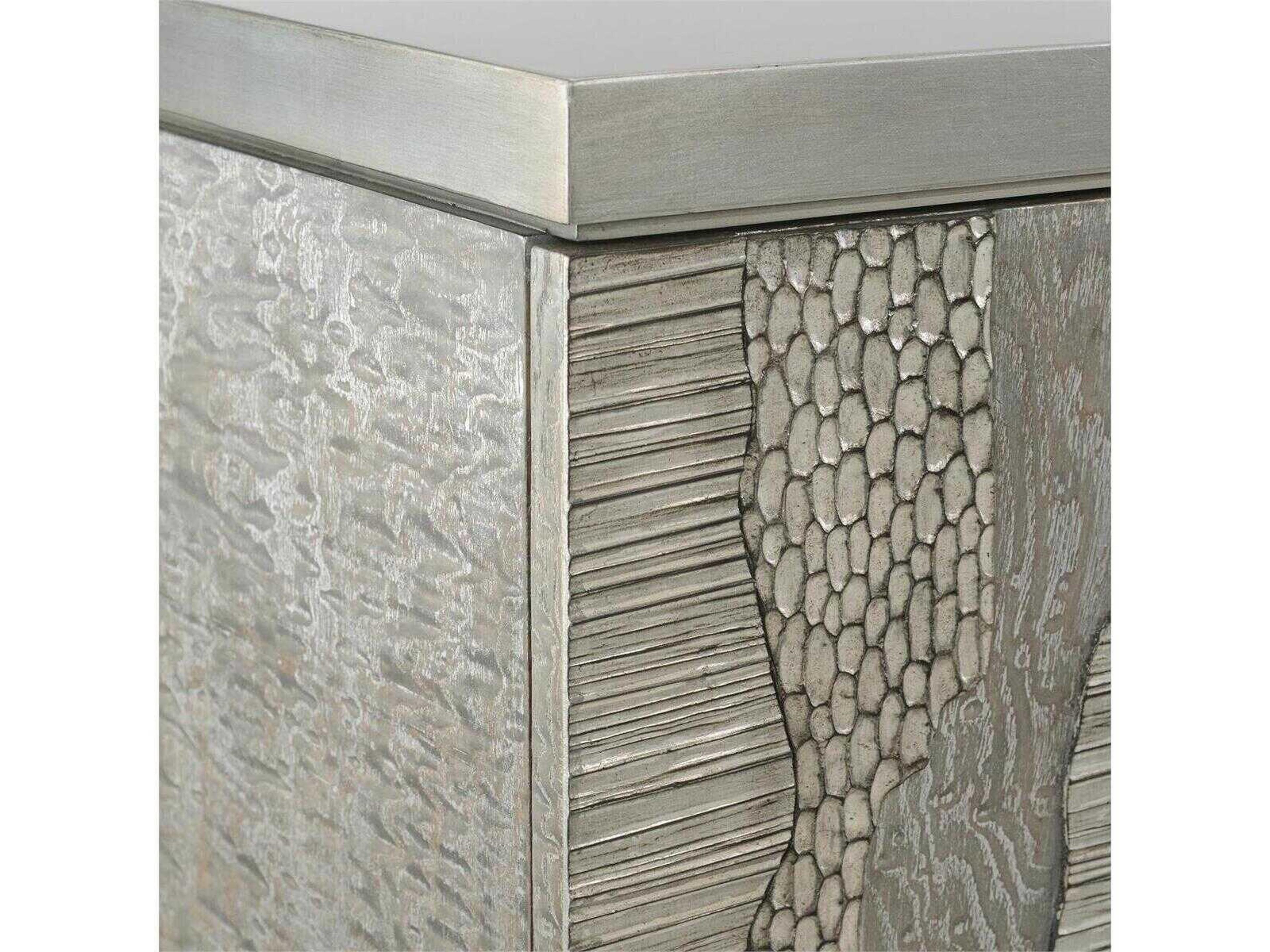 John Richard Mark McDowell River's Edge 95" Beech Wood Silver Credenza Sideboard