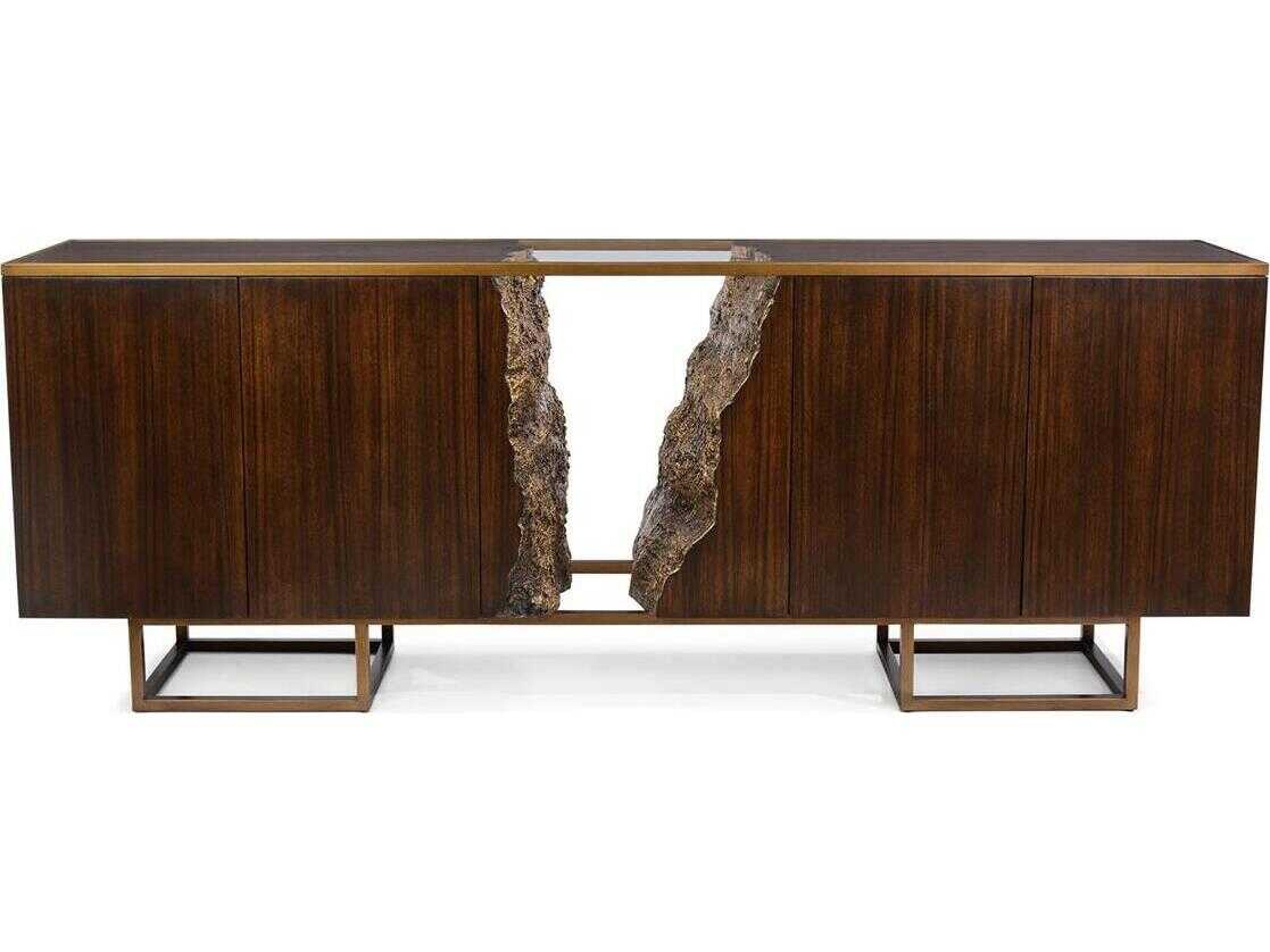 Mark McDowell Terra 94" Beech Wood Black Brown Credenza Sideboard