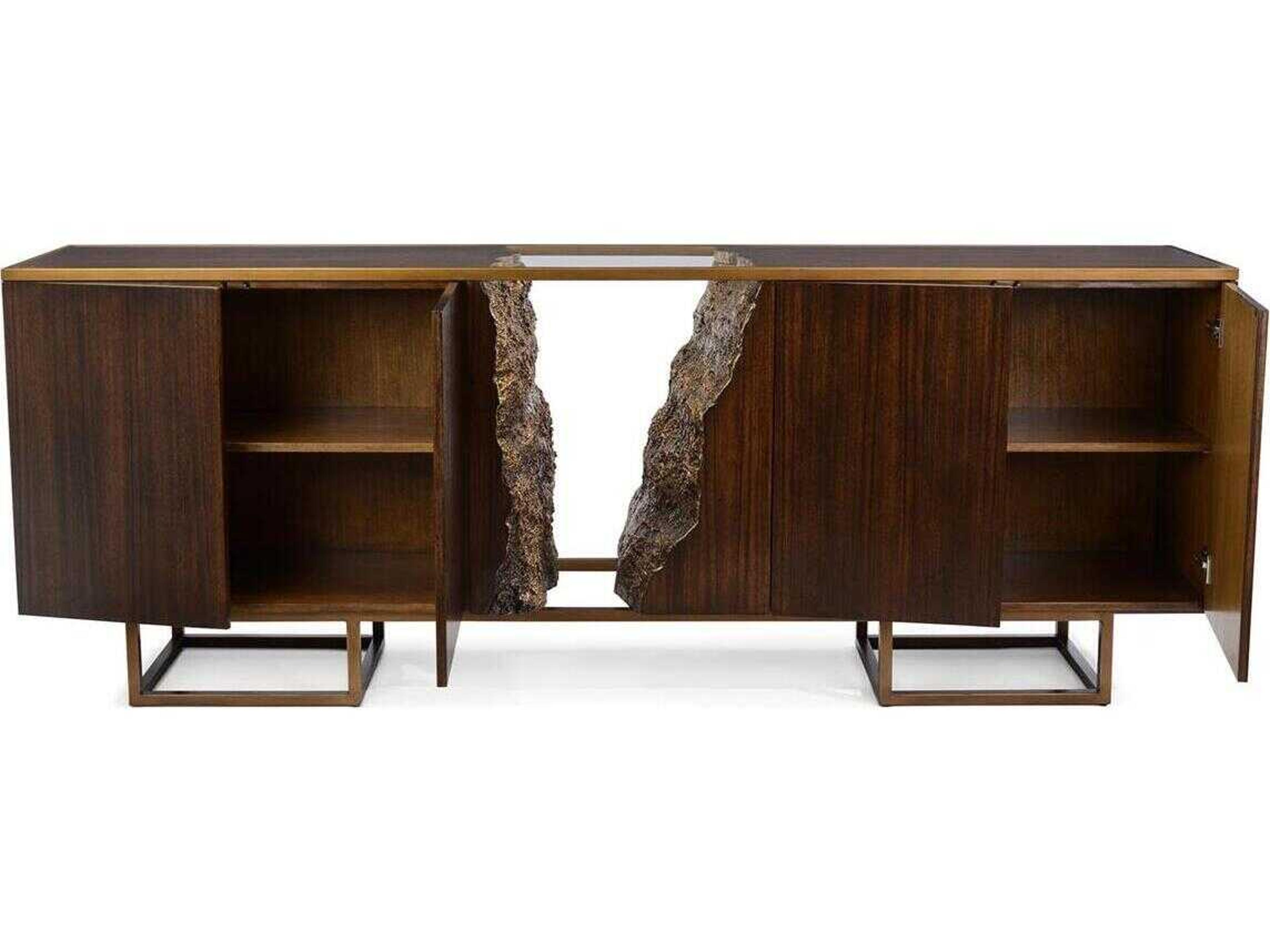 John Richard Mark McDowell Terra 94" Beech Wood Black Brown Credenza Sideboard