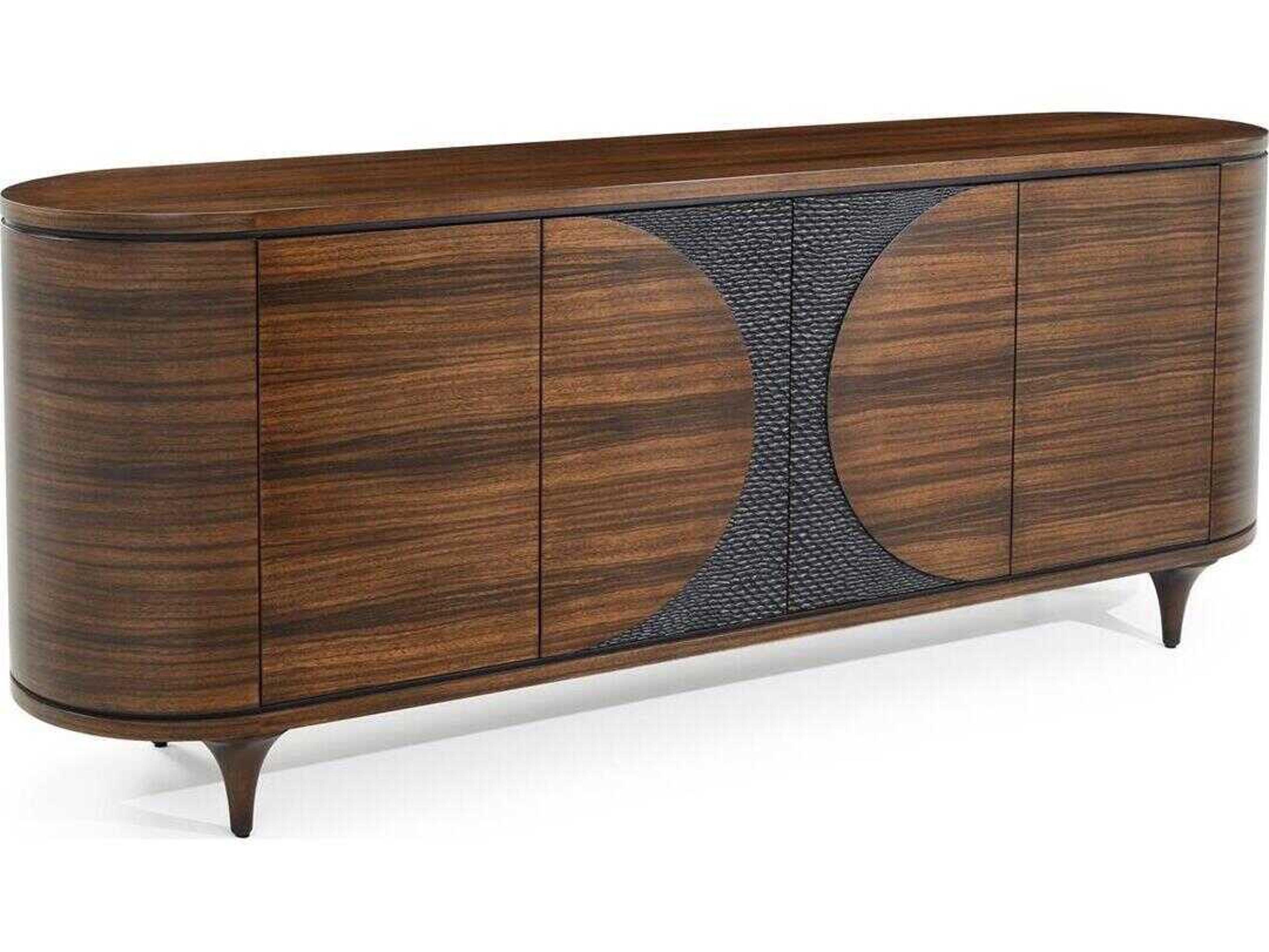 John Richard Hearthside 84" Beech Wood Black Brown Credenza Sideboard