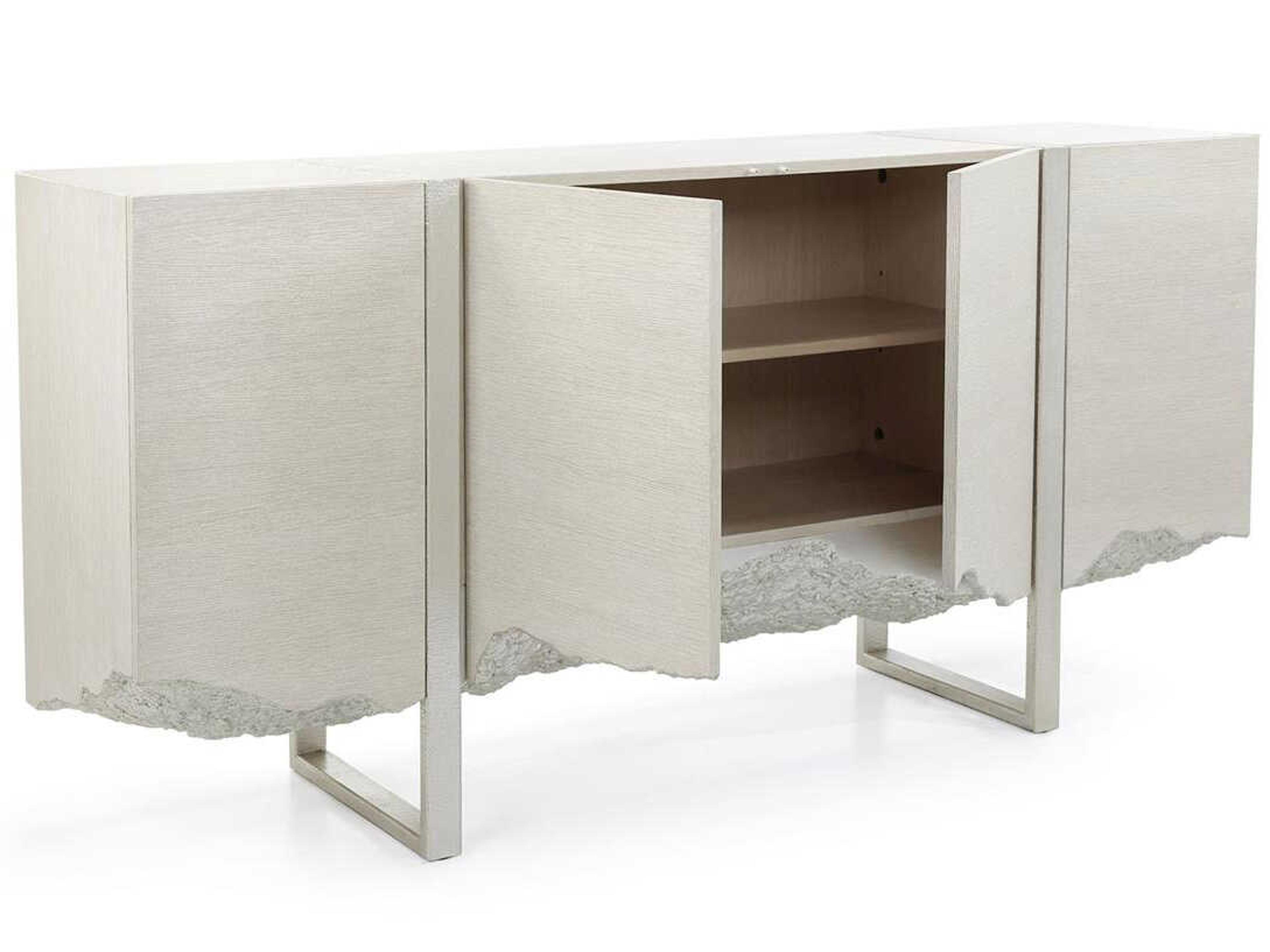 John Richard Terreno John Richard 72" Beech Wood White Washed Champagne Sideboard