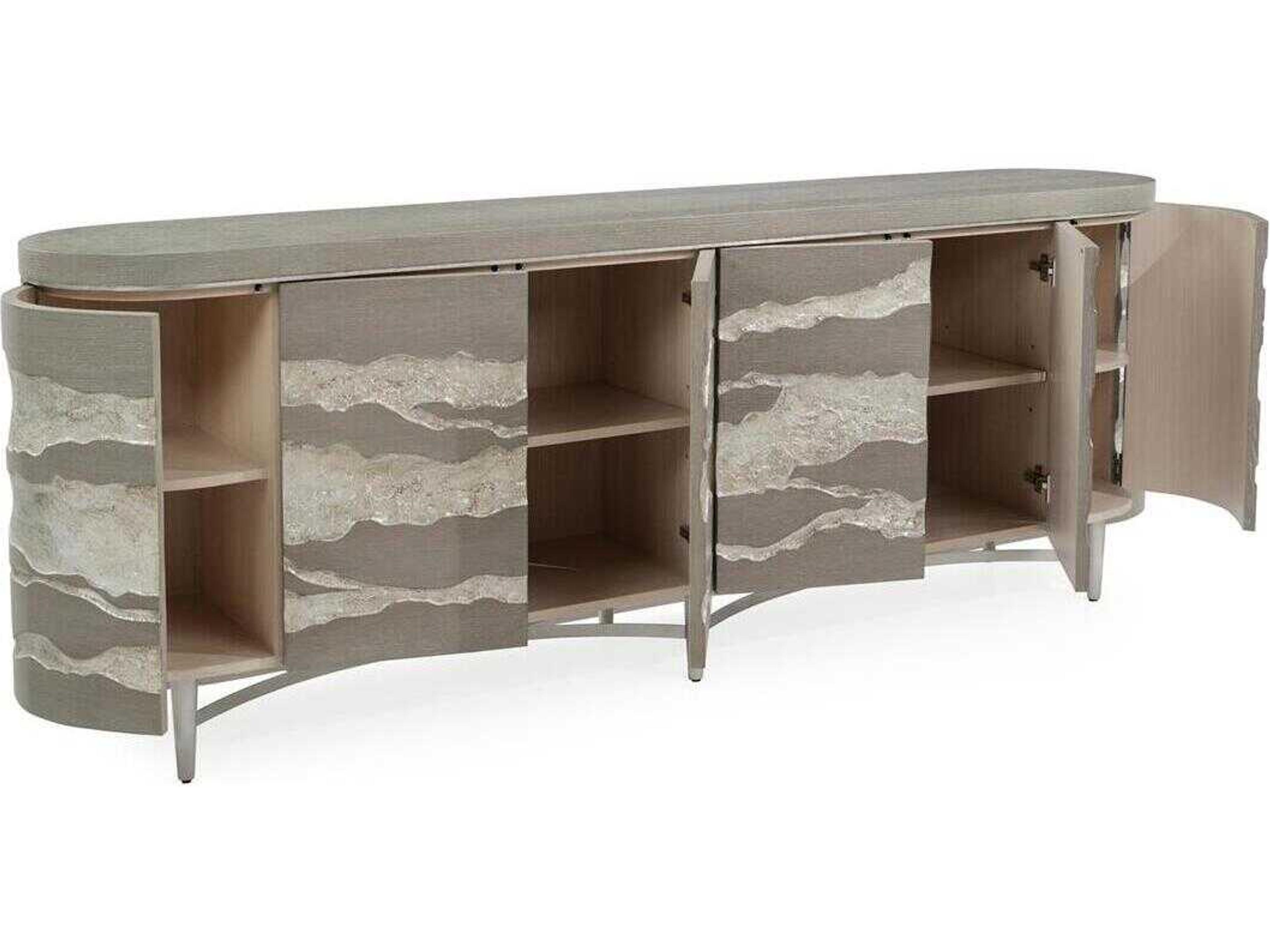 John Richard Alpine 94" Gray Tan Credenza Sideboard
