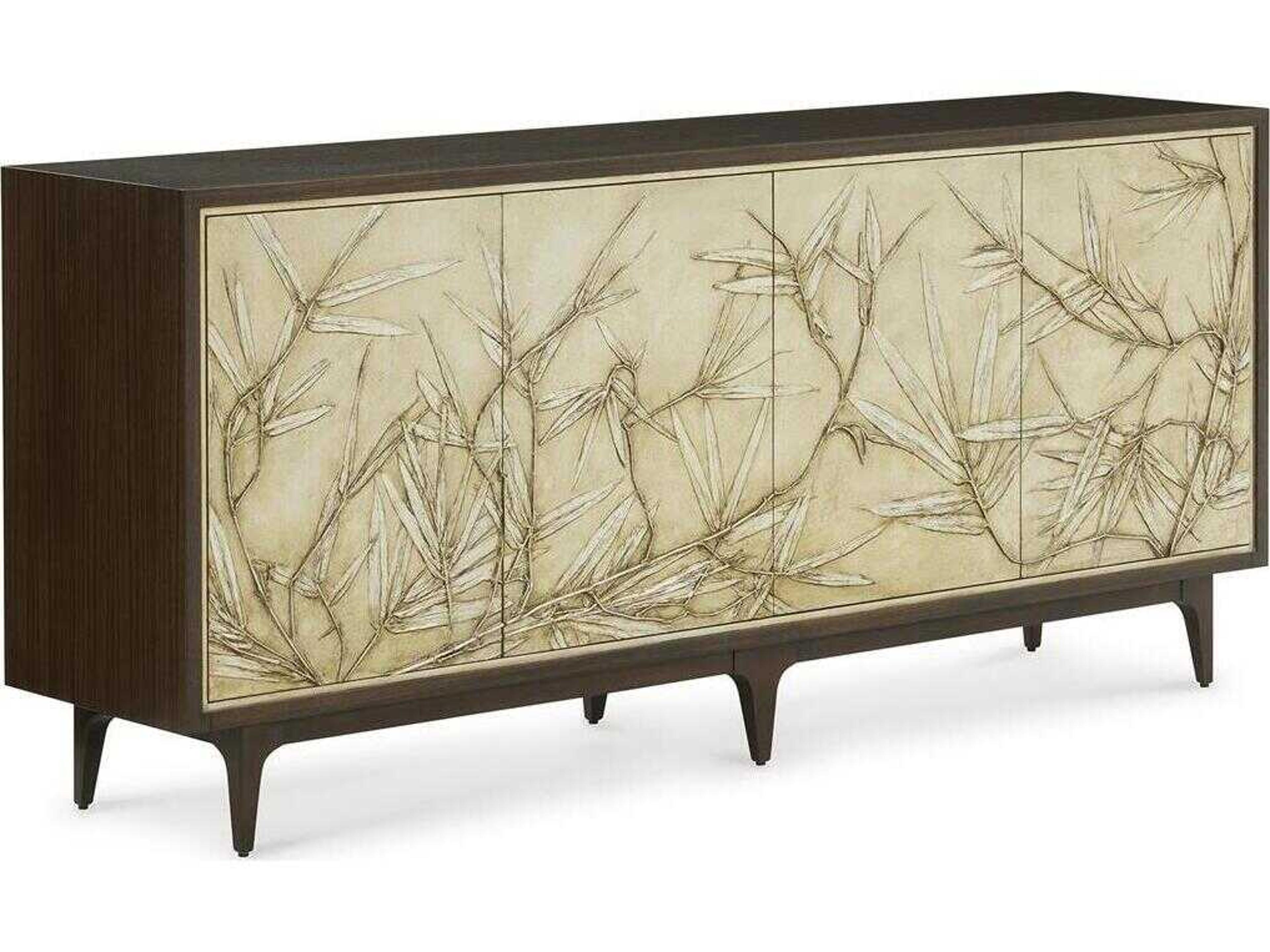 John Richard Bosque 82" Beech Wood Antique Champagne Silver Sideboard