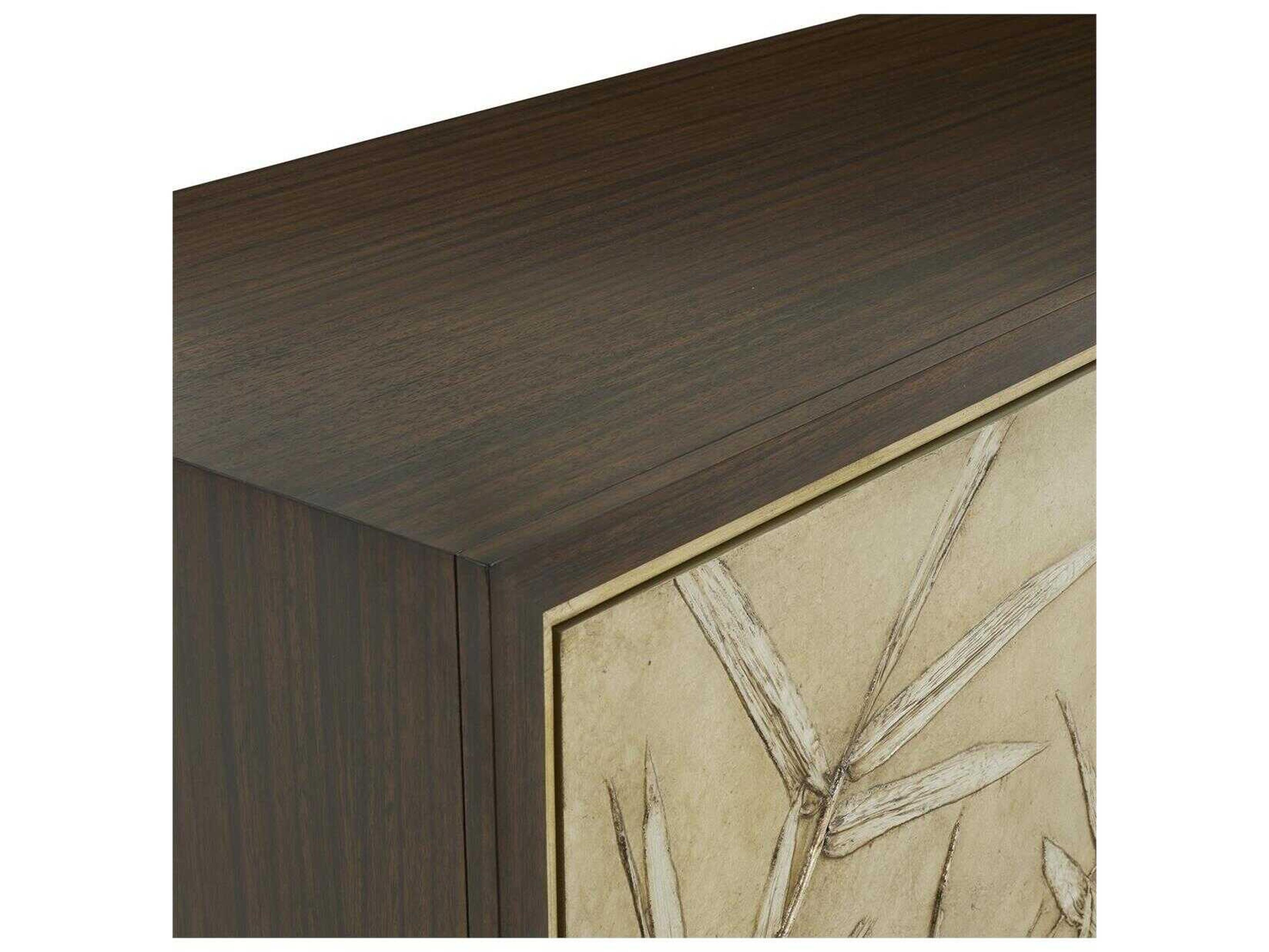 John Richard Bosque 82" Beech Wood Antique Champagne Silver Sideboard