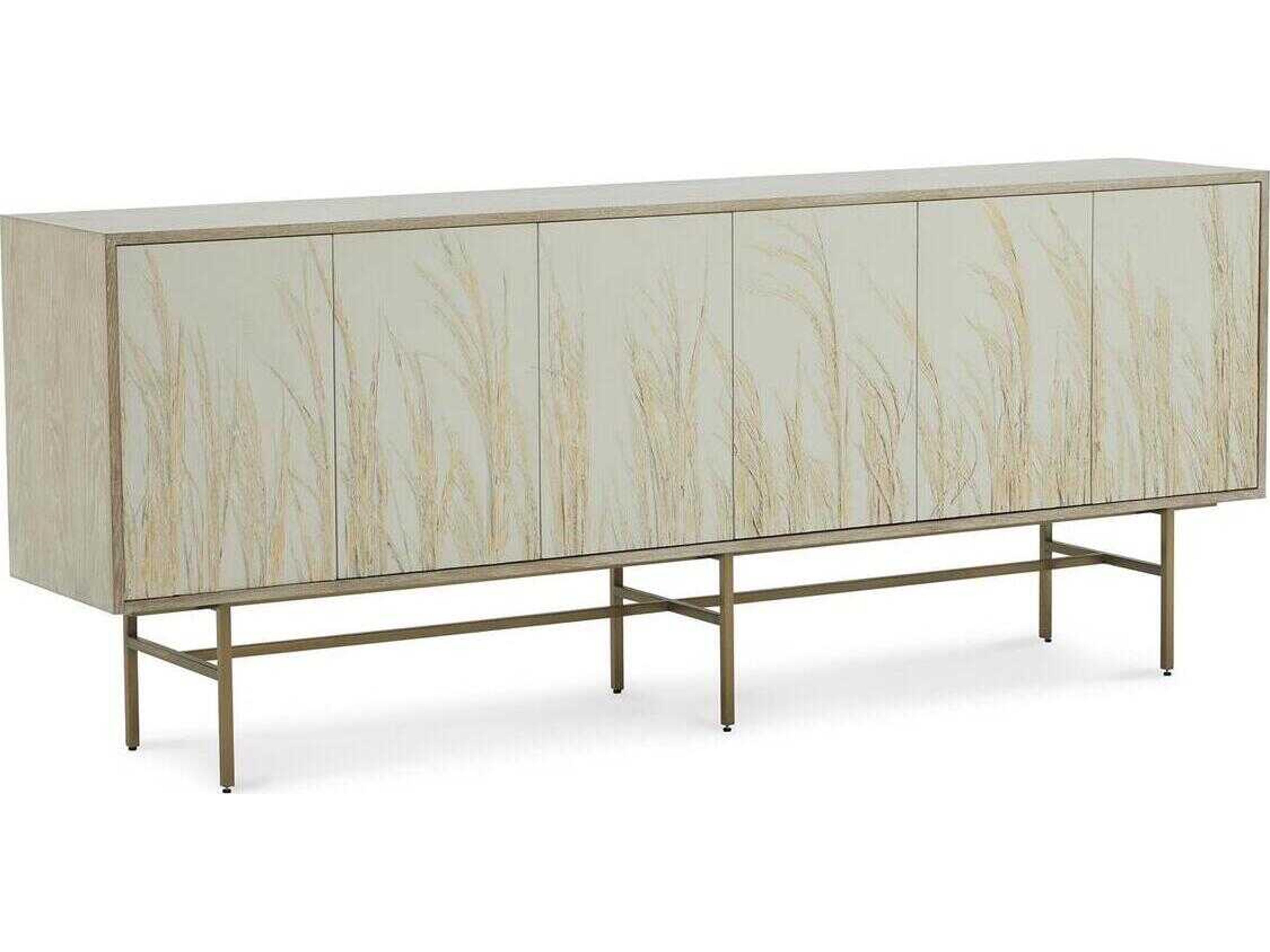 John Richard Windswept 94" Oak Wood White Washed Sideboard